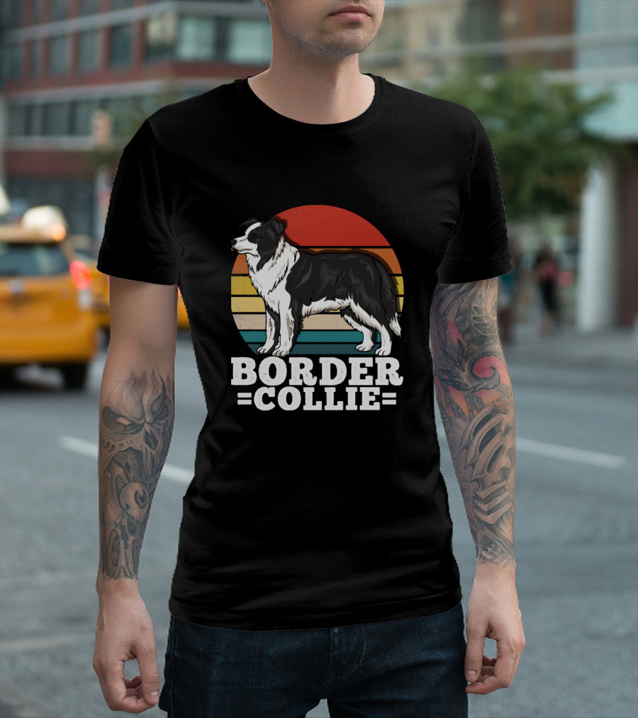 Retro Border Collie T-Shirt
