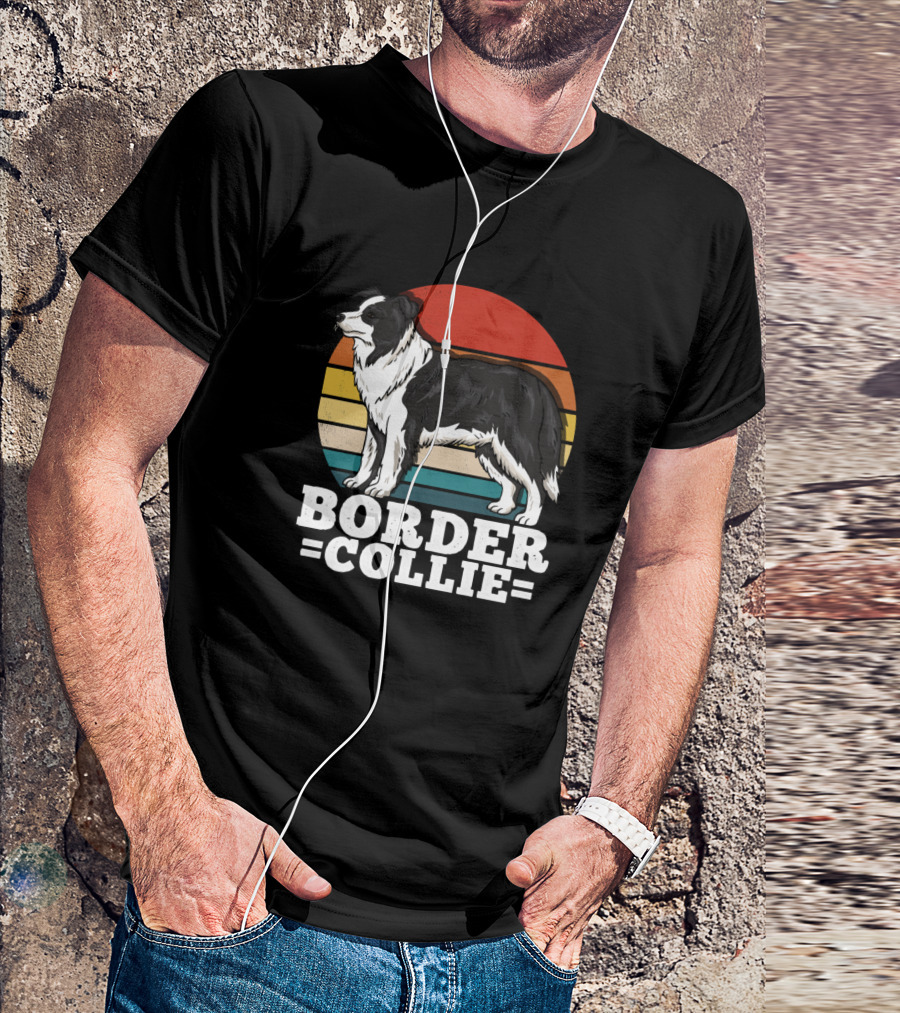 Retro Border Collie T-Shirt