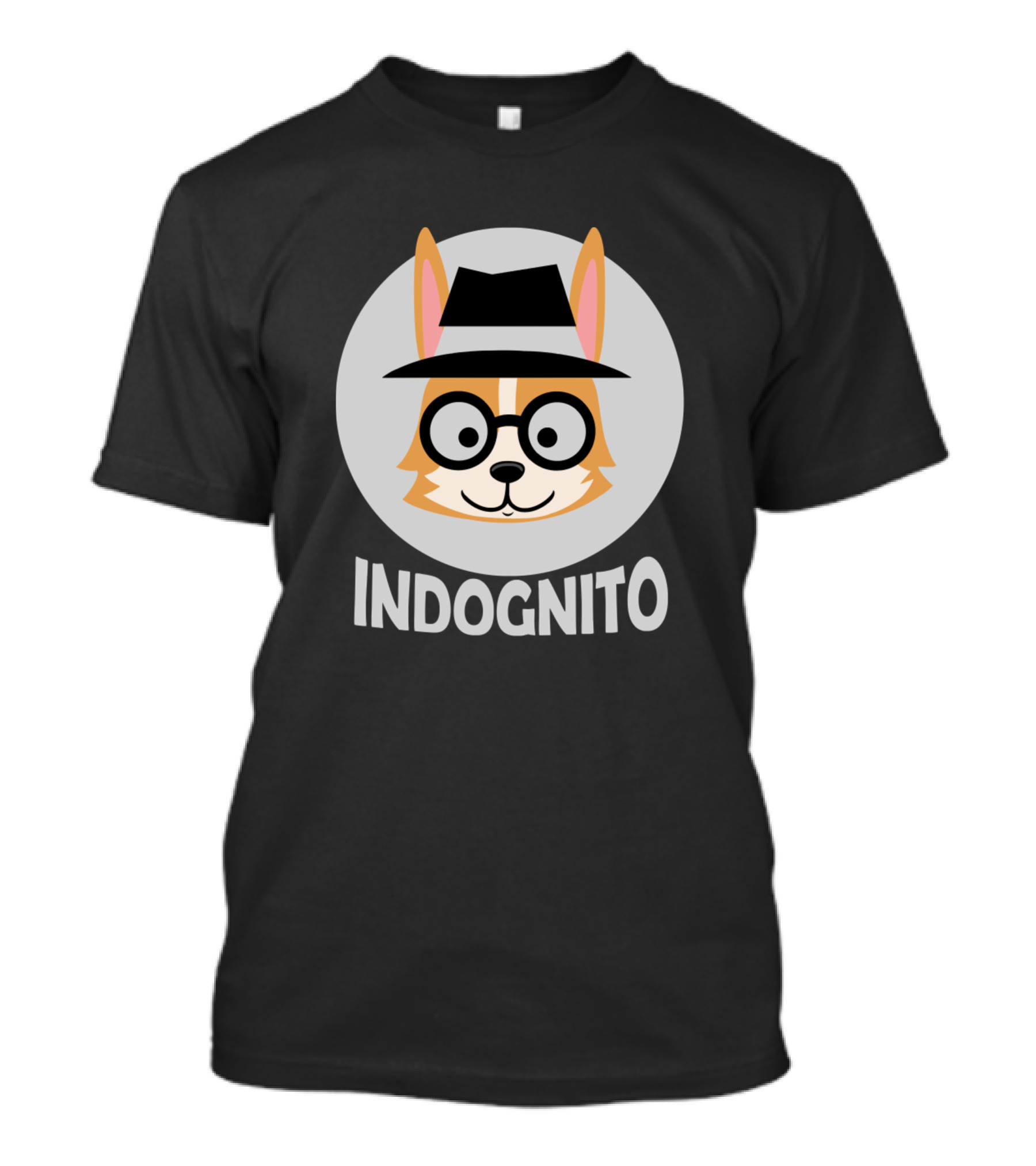 Dogs Indognito Corgi Wearing Hat And Glasses T-Shirt