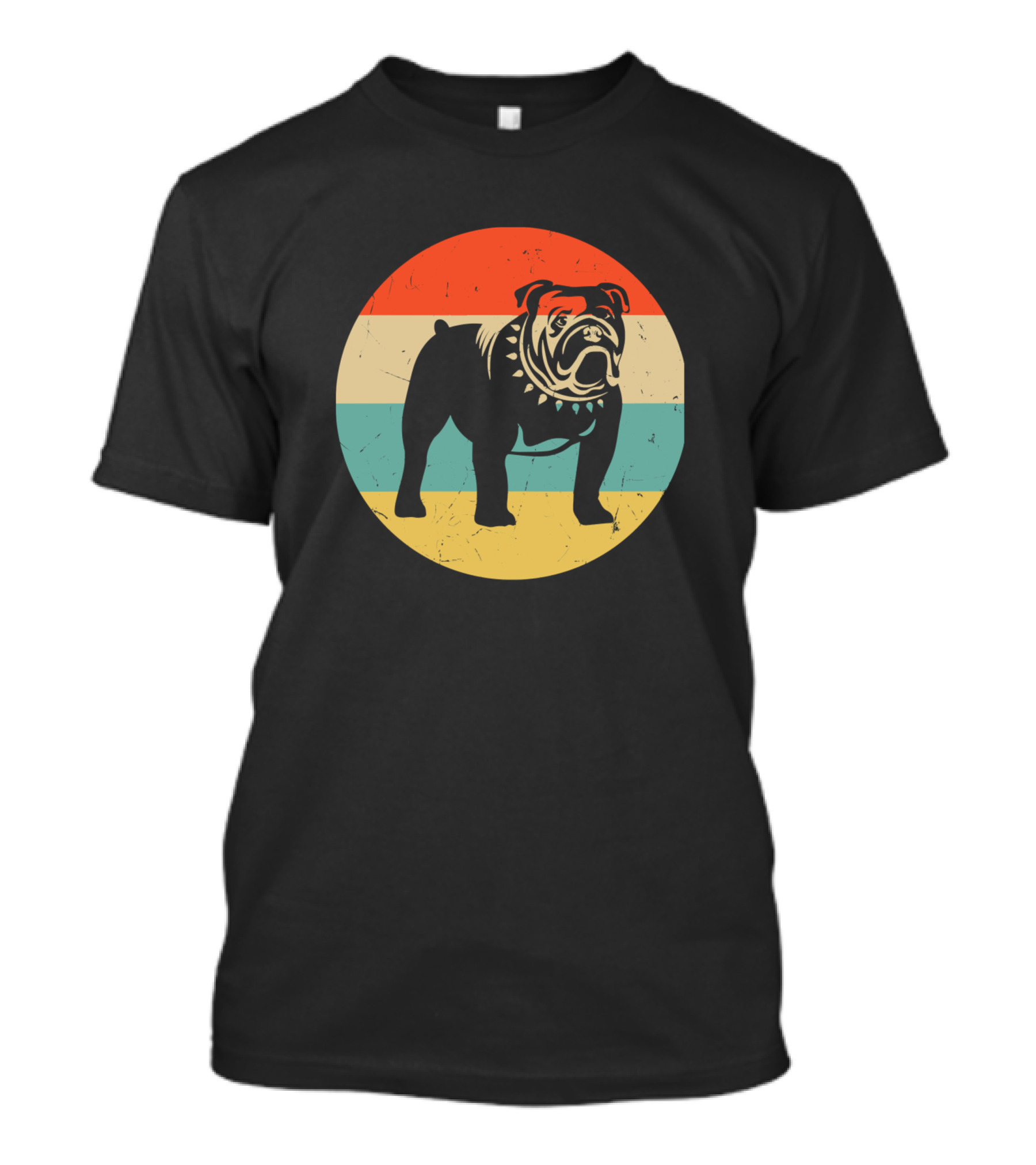 Dogs English Bulldog Vintage50 Striped Circle T-Shirt