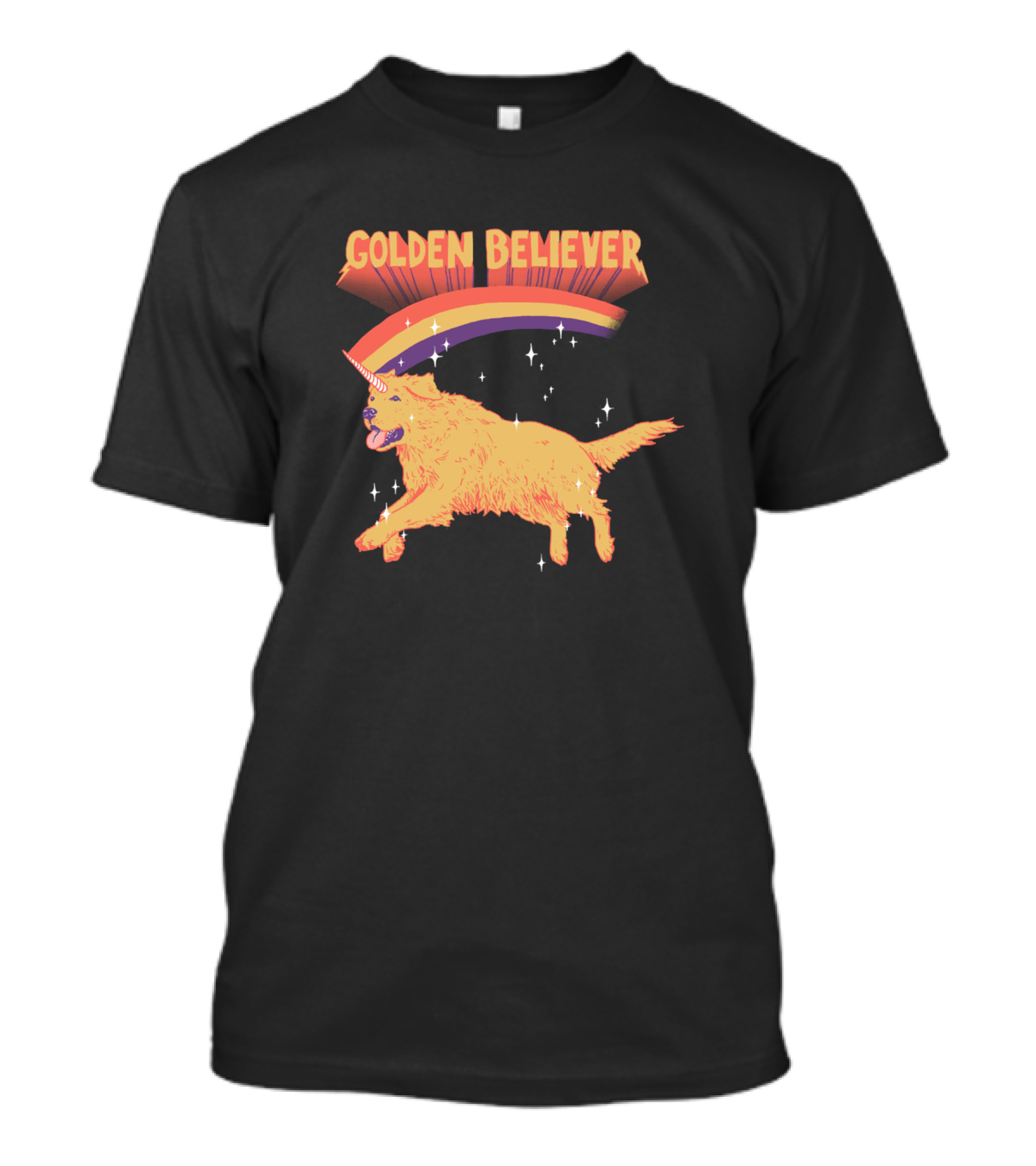 Golden Believer Rainbow Unicorn Dog T-Shirt