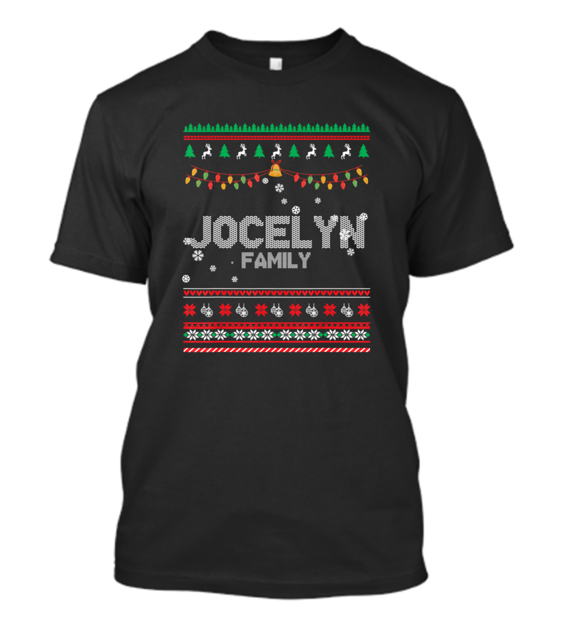 Jocelyn Family Christmas Festive Ugly Sweater Style Xmas Merry T-Shirt