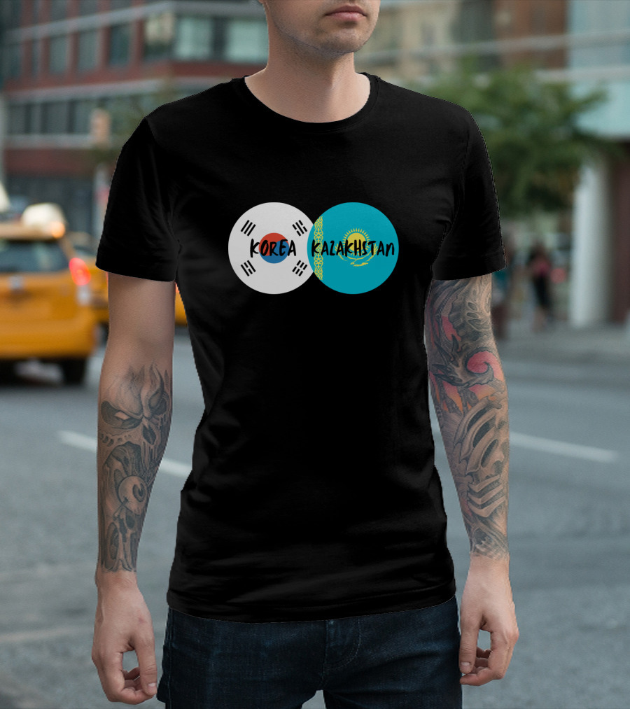 Korea Kazakhstan Korean Kazakh Flag Unity T-Shirt