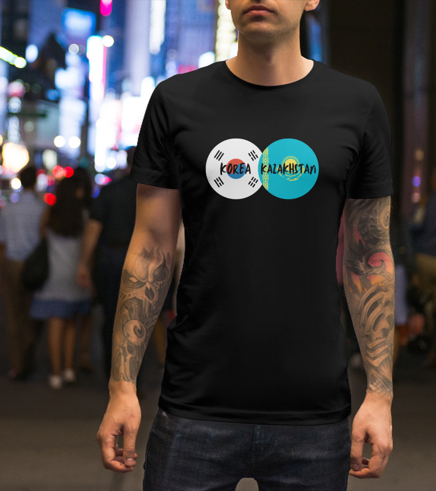 Korea Kazakhstan Korean Kazakh Flag Unity T-Shirt