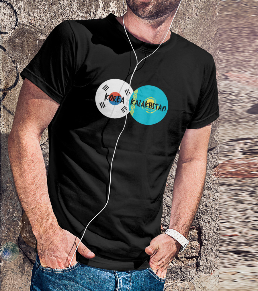 Korea Kazakhstan Korean Kazakh Flag Unity T-Shirt