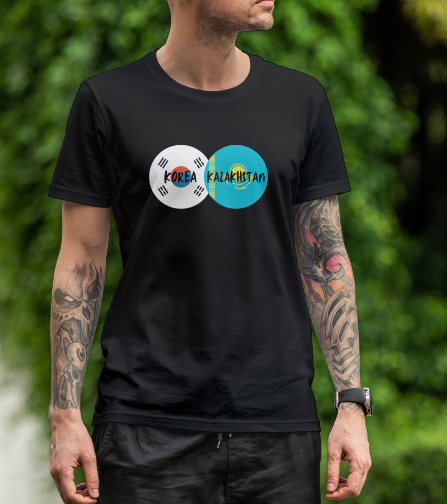 Korea Kazakhstan Korean Kazakh Flag Unity T-Shirt