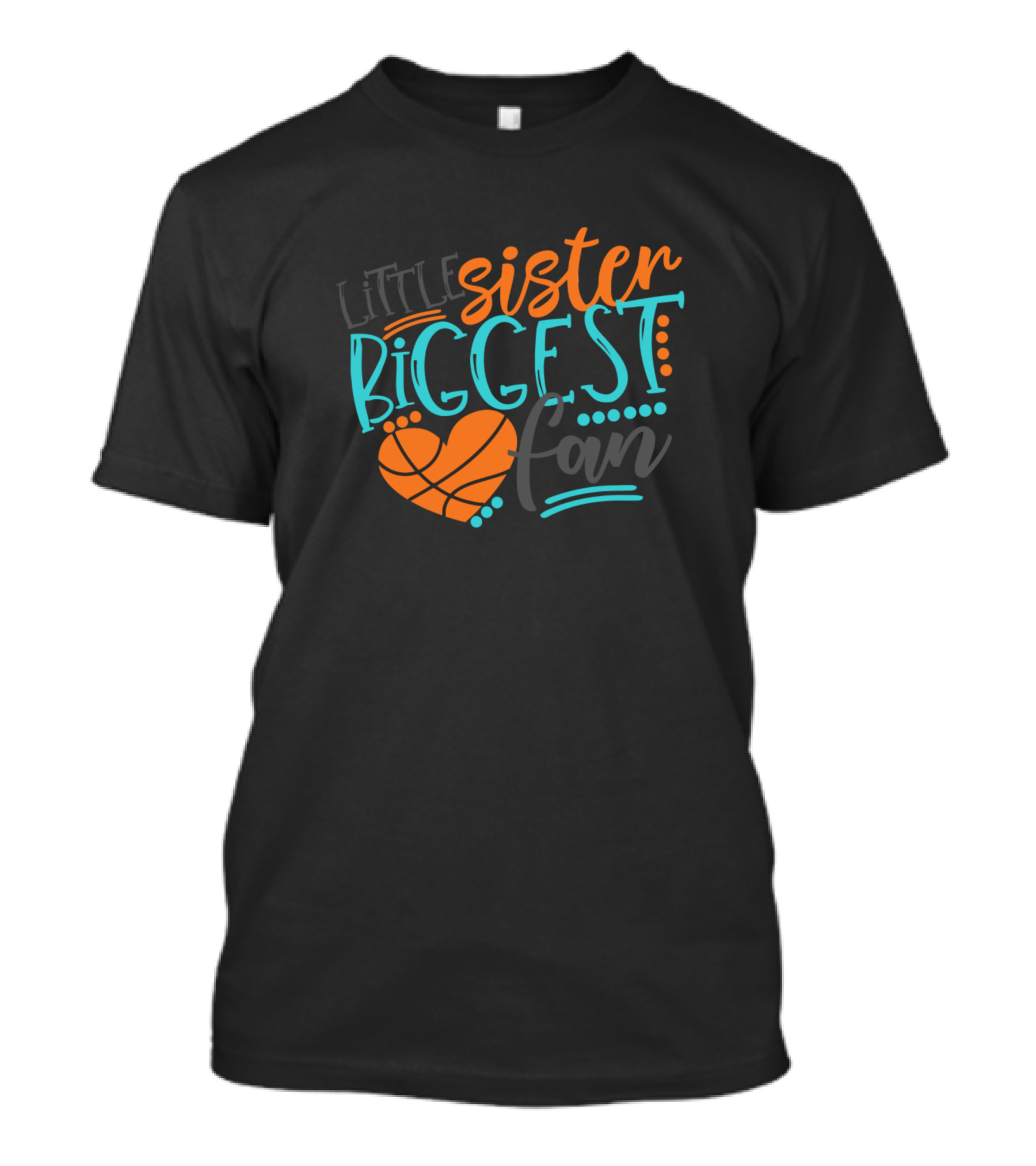 Little Sister Biggest Fan Basketball Love T-Shirt