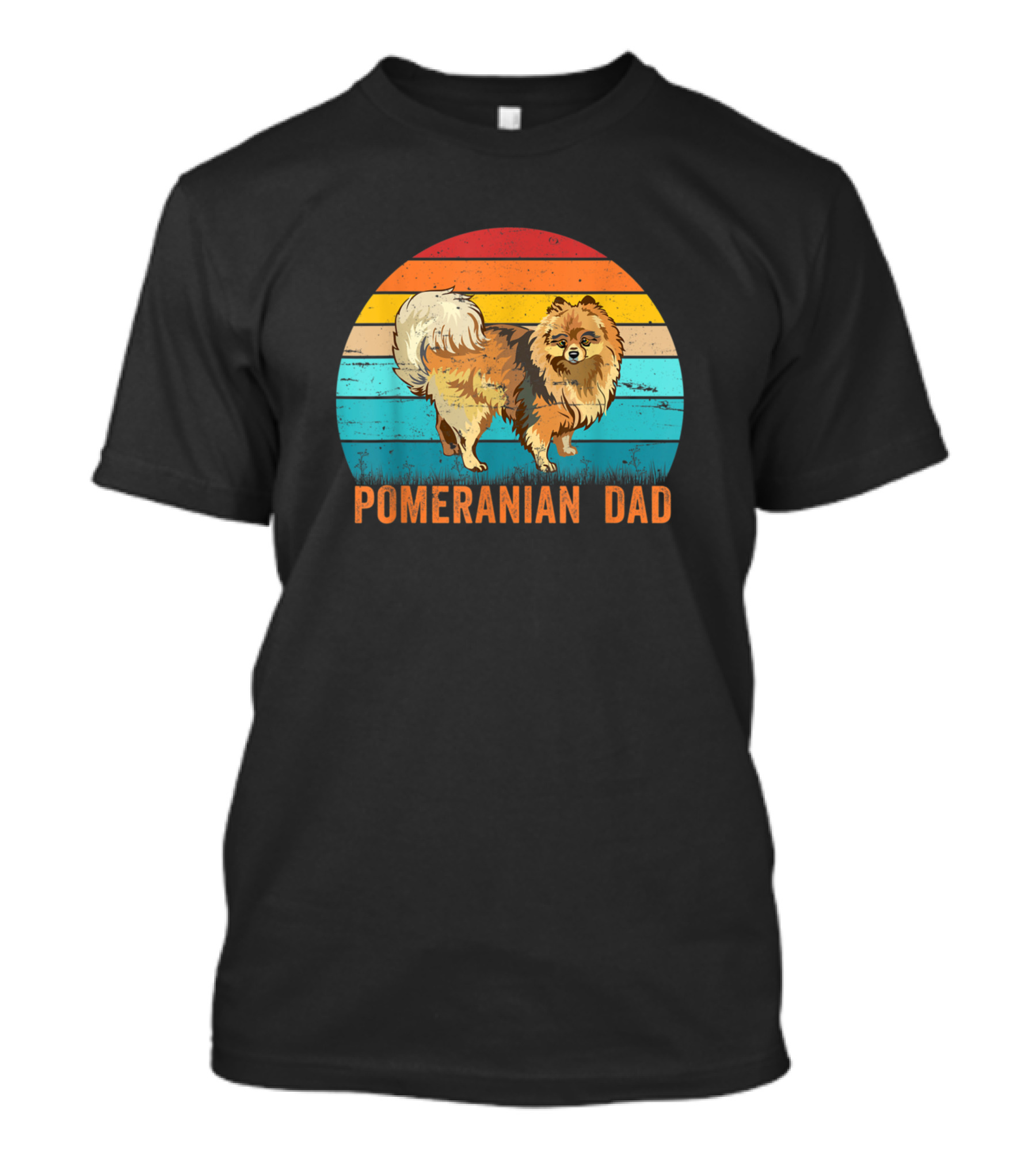 Pomeranian Dad Vintage Retro Mens T-Shirt