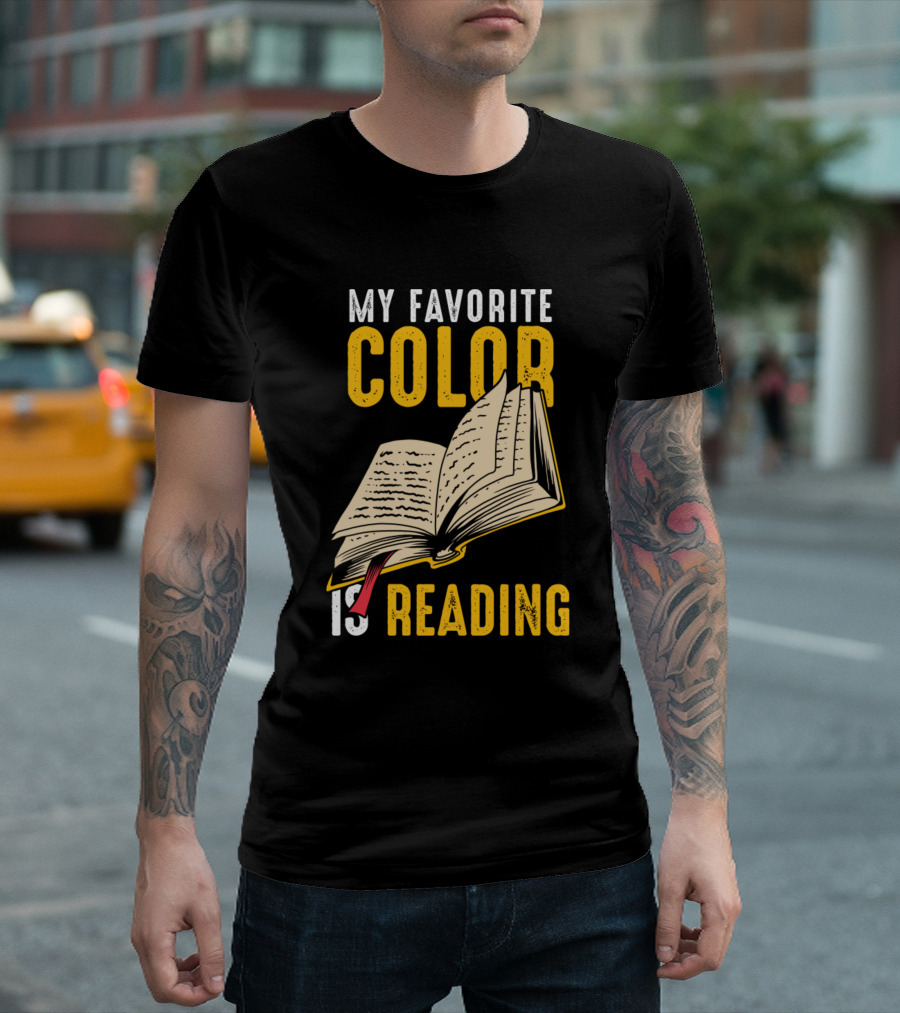 My Favorite Color Is Reading Open Book T-Shirt