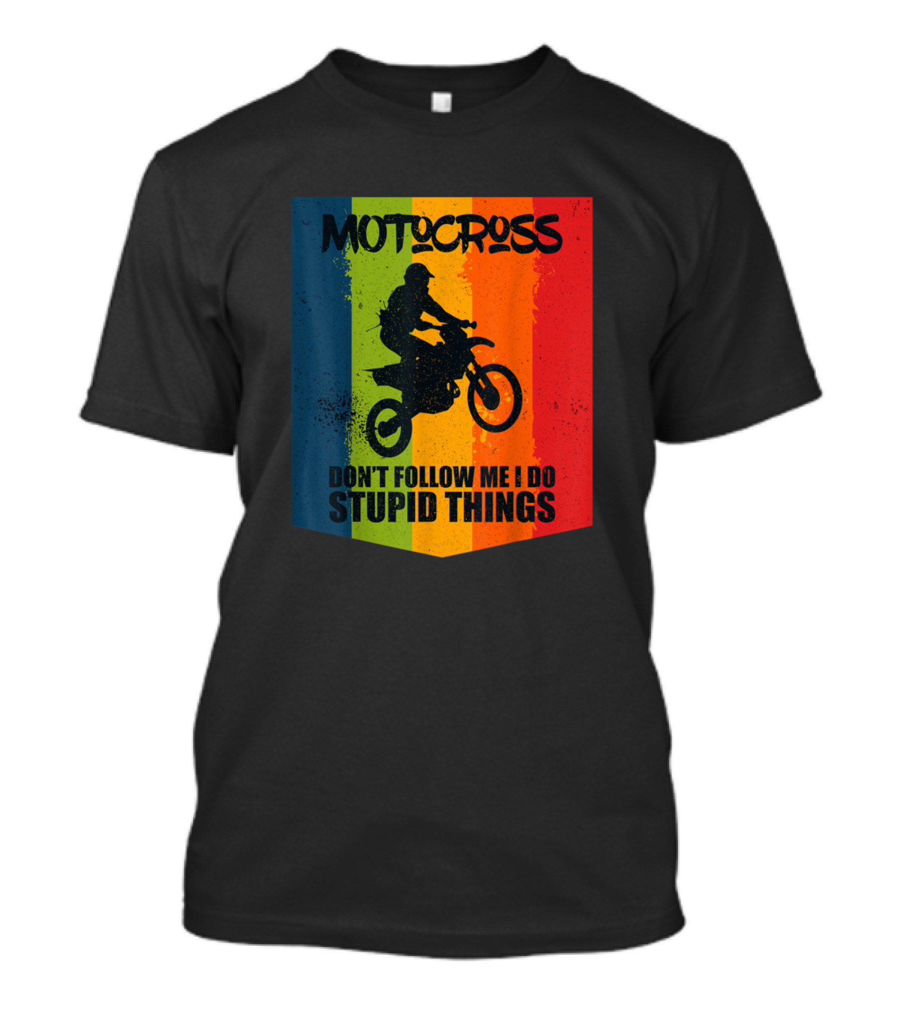 Motocross Don't Follow Me I Do Stupid Things Retro Vintage Motorcycle T-Shirt