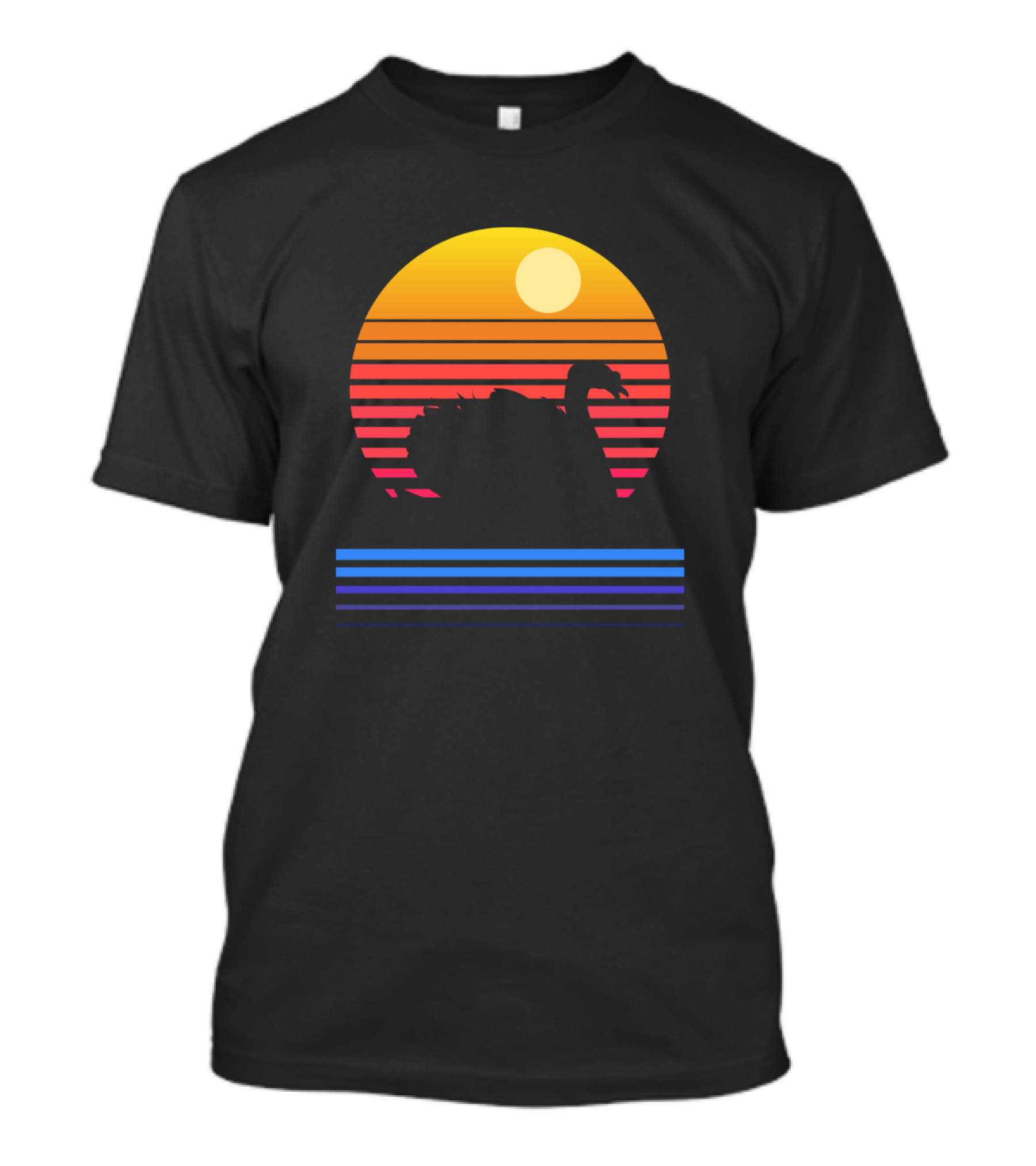 Sunset Cute Swan Retro Vintage T-Shirt
