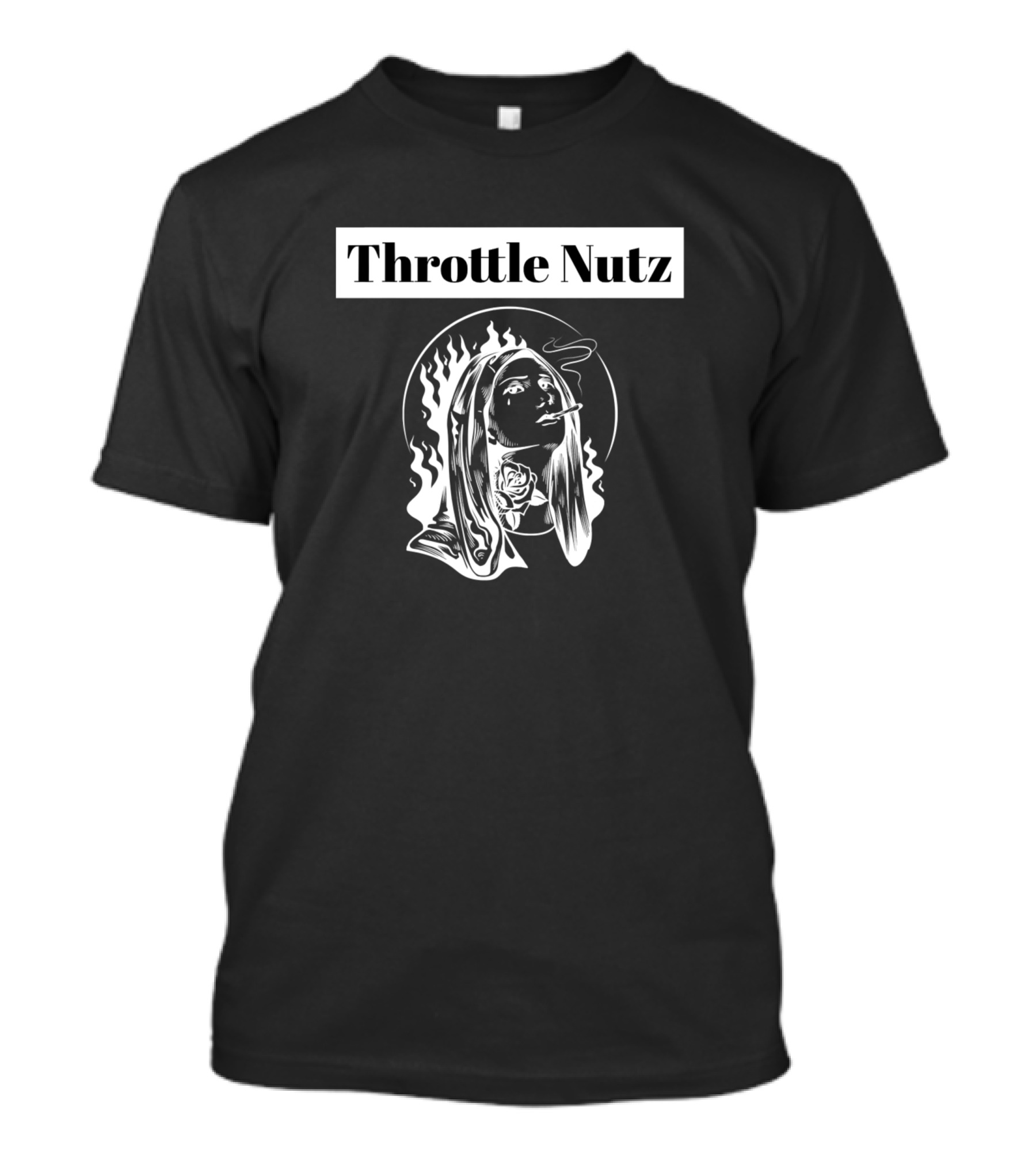 Throttle Nutz Tattoo Woman Smoking T-Shirt