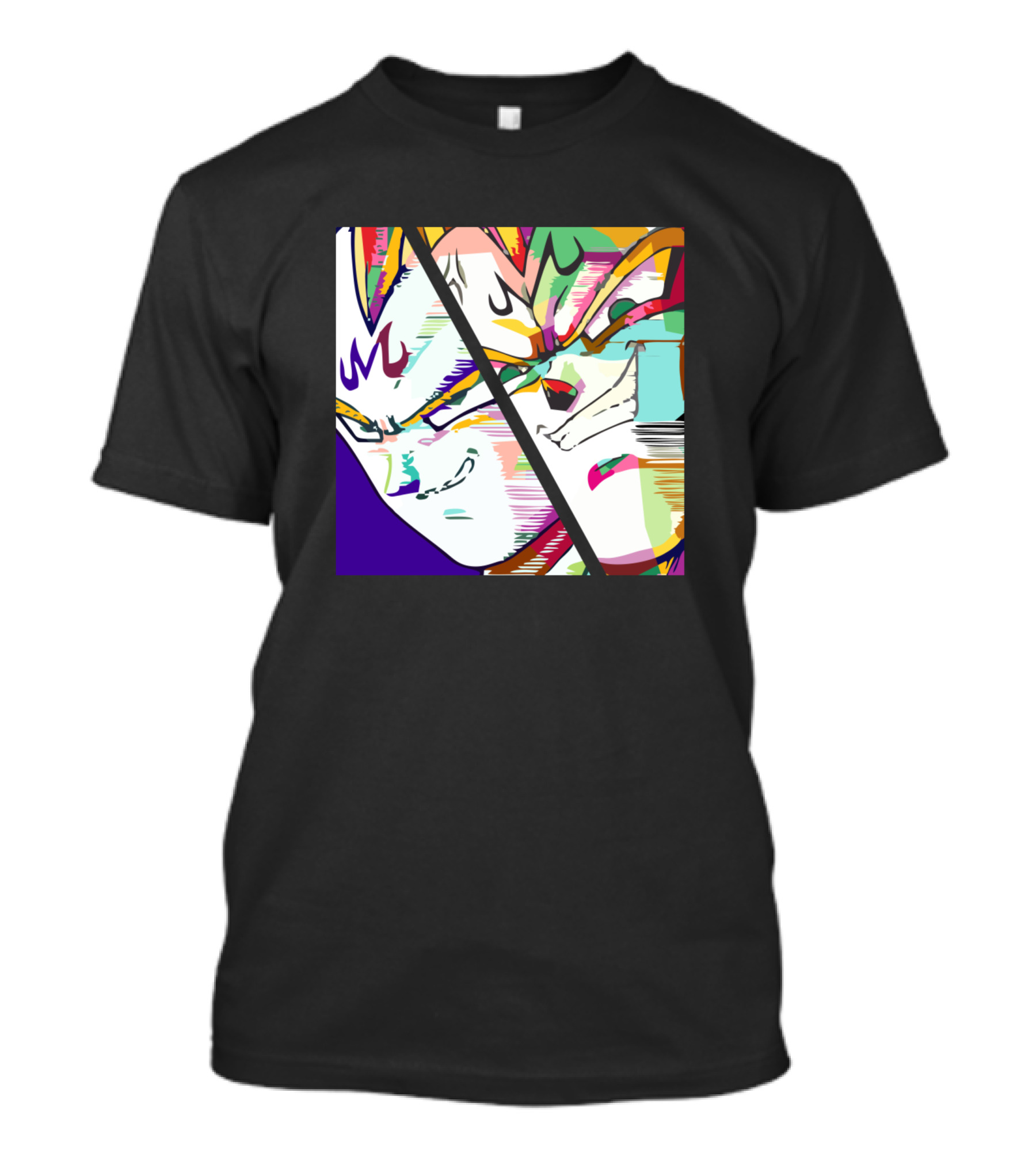 Majin Vegeta Colorful Split Face T-Shirt