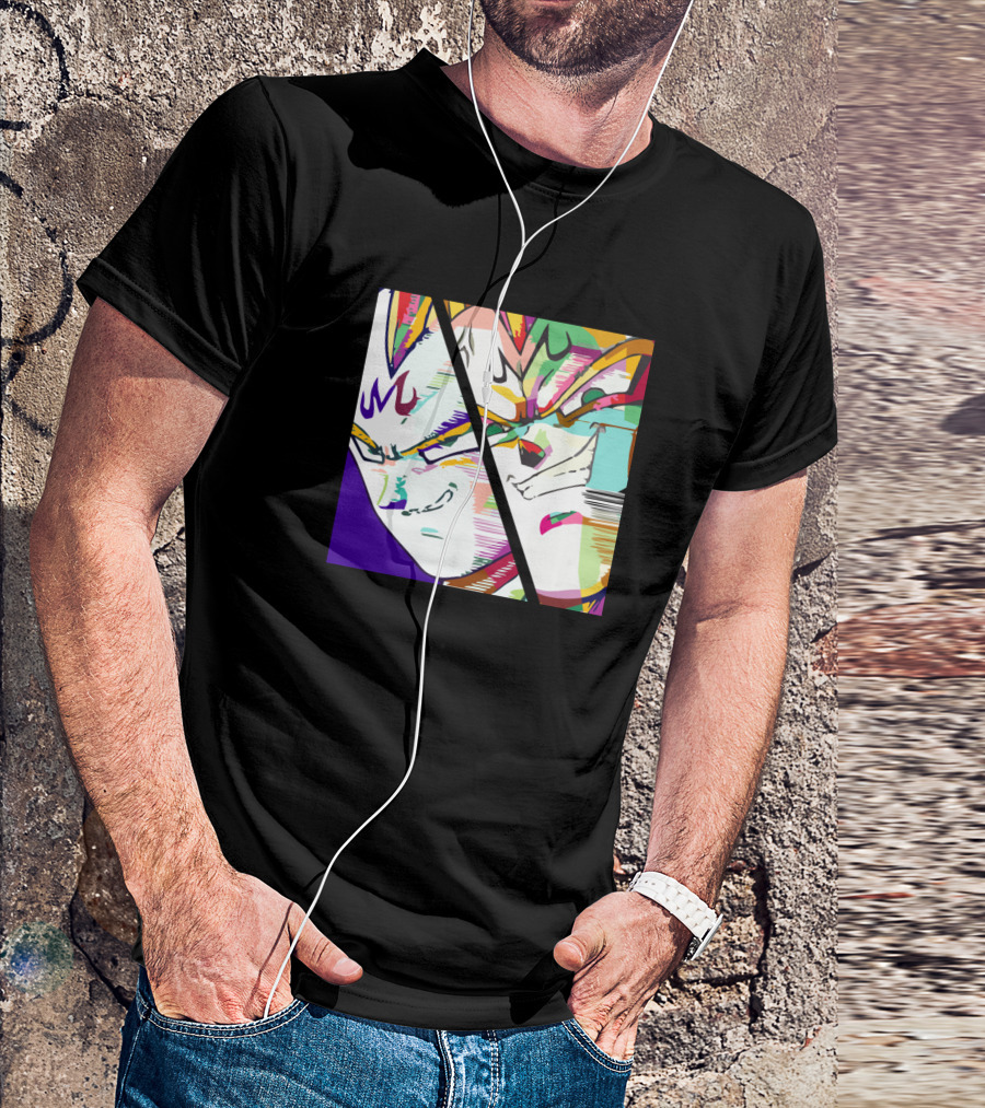 Majin Vegeta Colorful Split Face T-Shirt