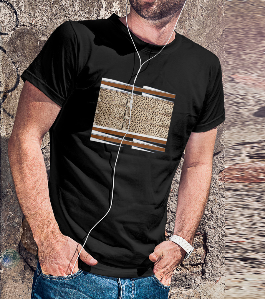 Abash Terra Leocota Abstract Cheetah Pattern Rectangle T-Shirt