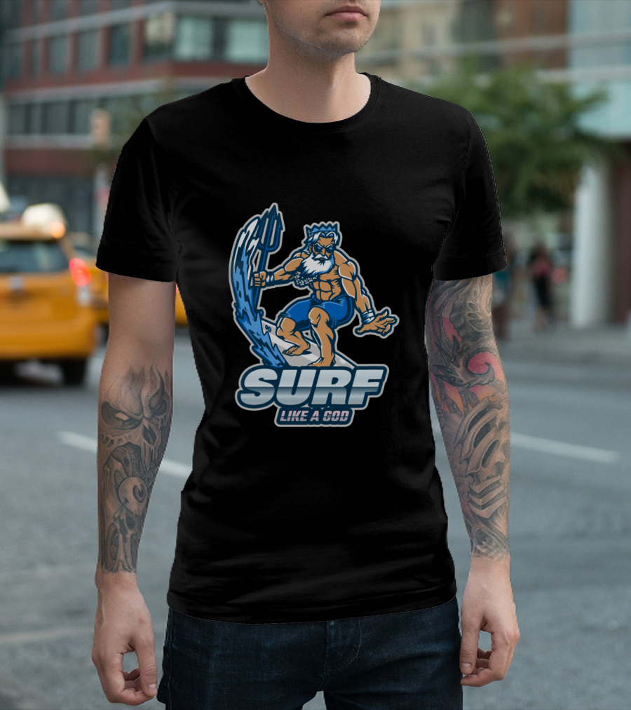Surf Like A God Poseidon T-Shirt