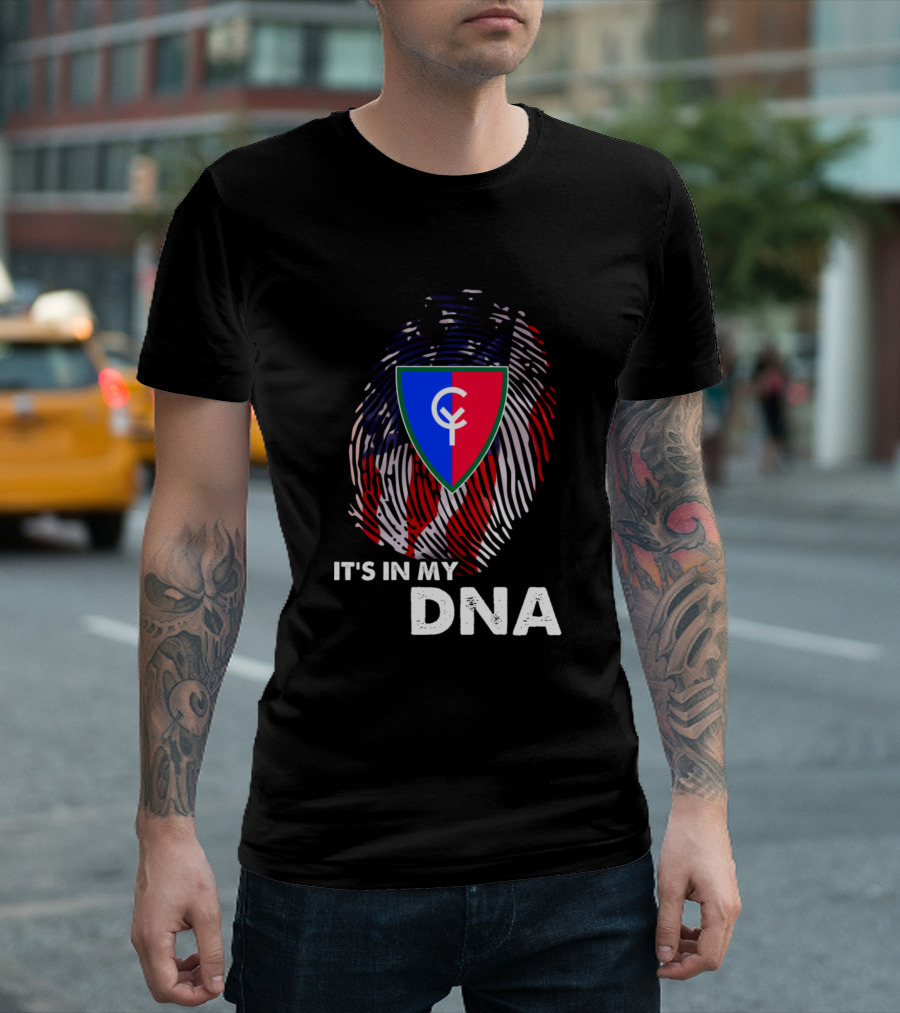 38Th Infantry Division It's In My DNA Fingerprint with American Flag and Shield T-Shirt