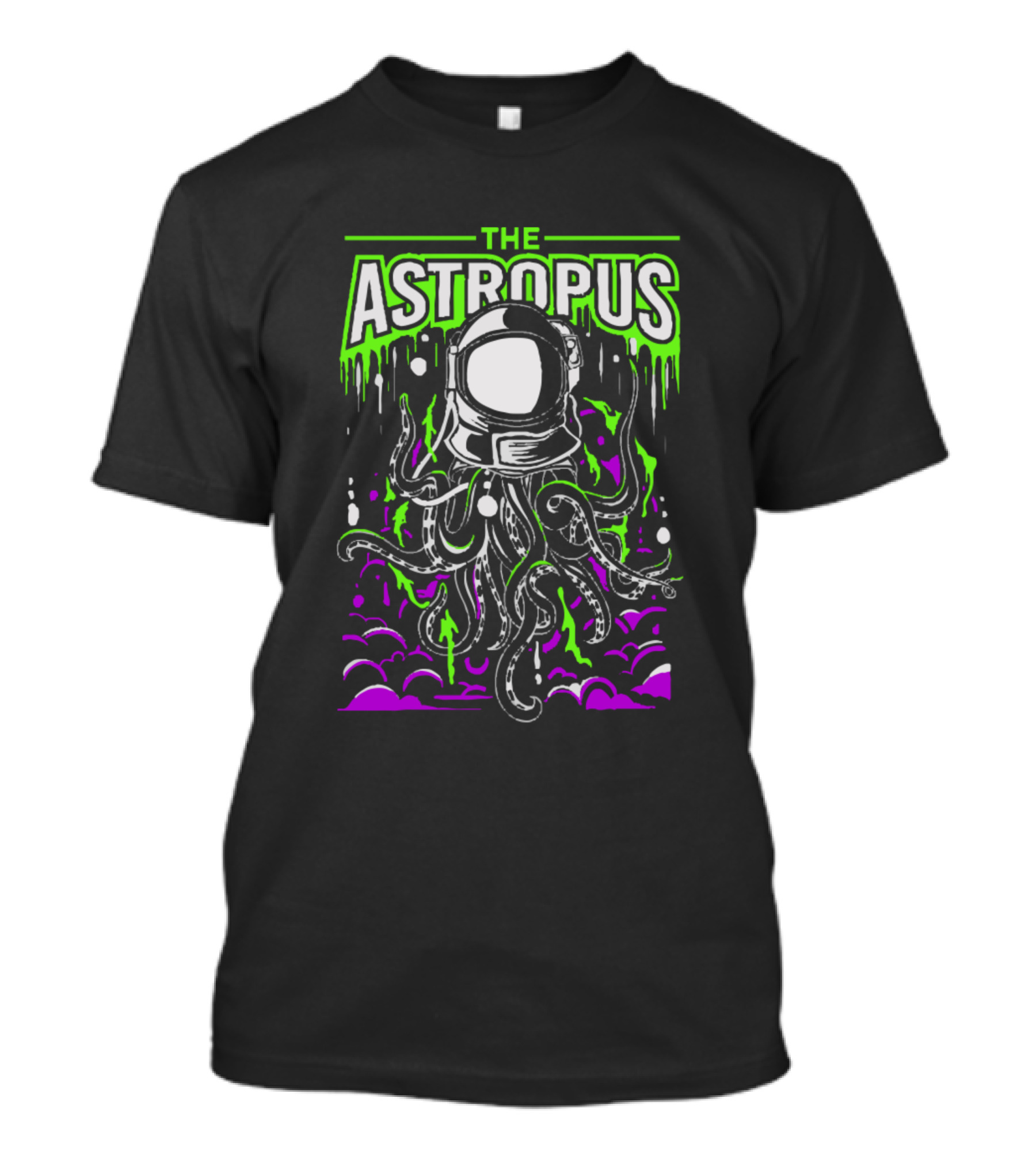 THE ASTROPUS Alien Astronaut Octopus Tentacles Galactic Adventure T-Shirt