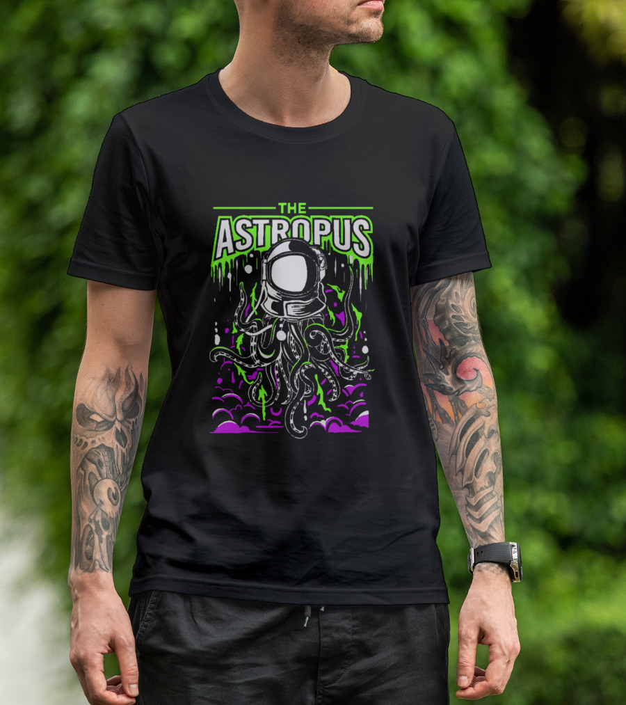 THE ASTROPUS Alien Astronaut Octopus Tentacles Galactic Adventure T-Shirt