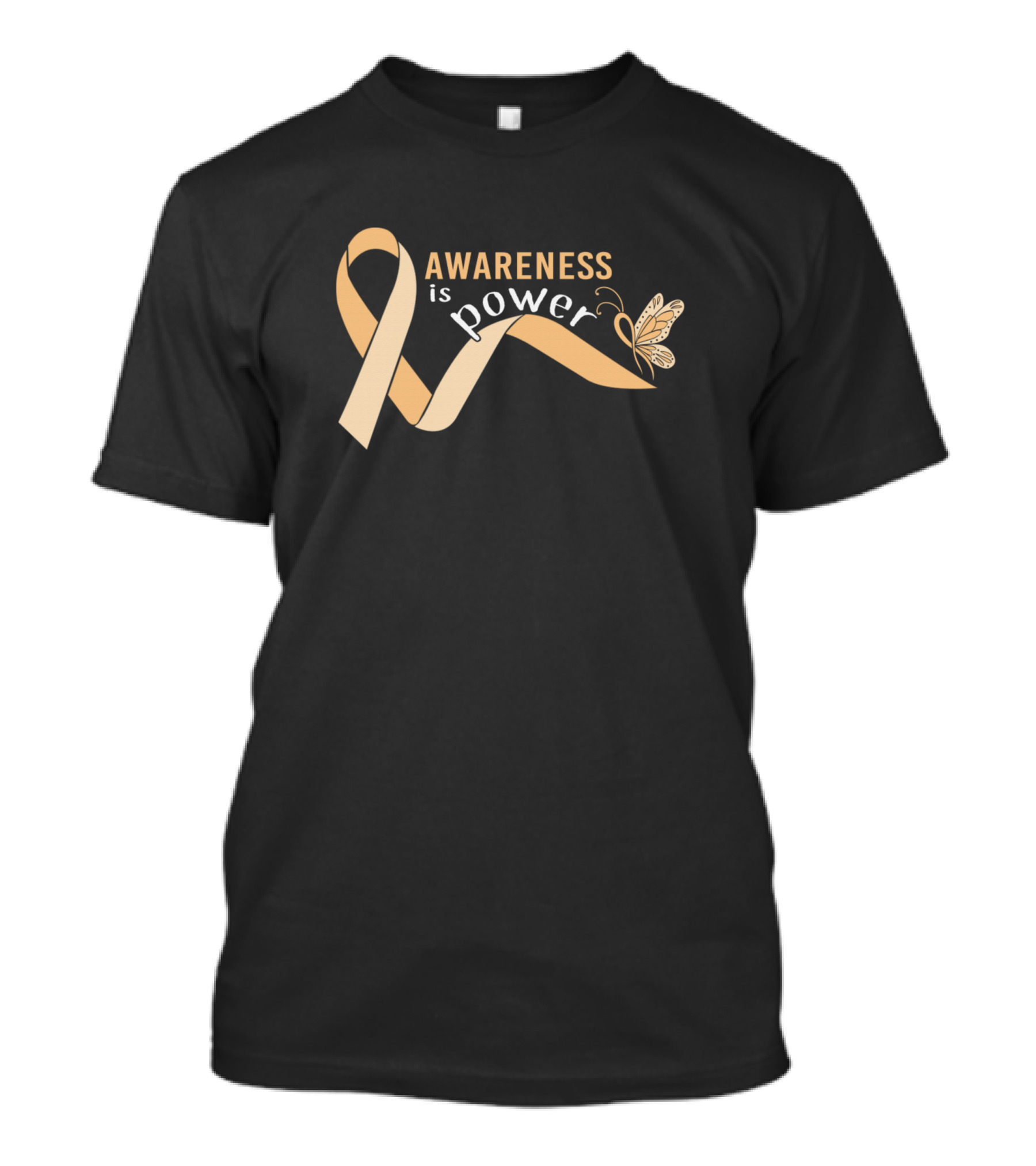 Awareness Is Power Butterfly Ribbon Endometrial Cancer T-Shirt