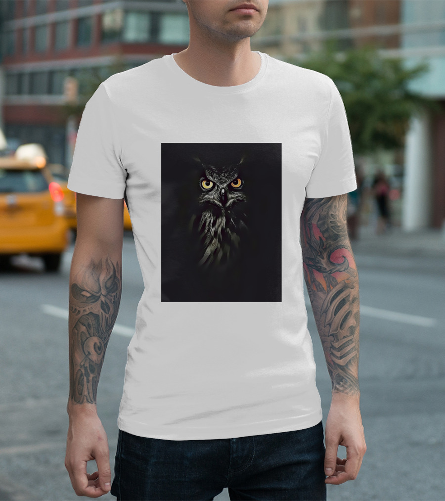 Black Owl Nocturnal Glare T-Shirt