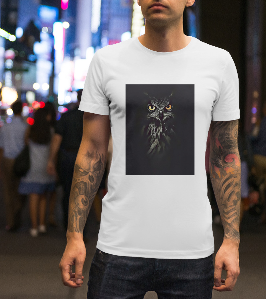 Black Owl Nocturnal Glare T-Shirt