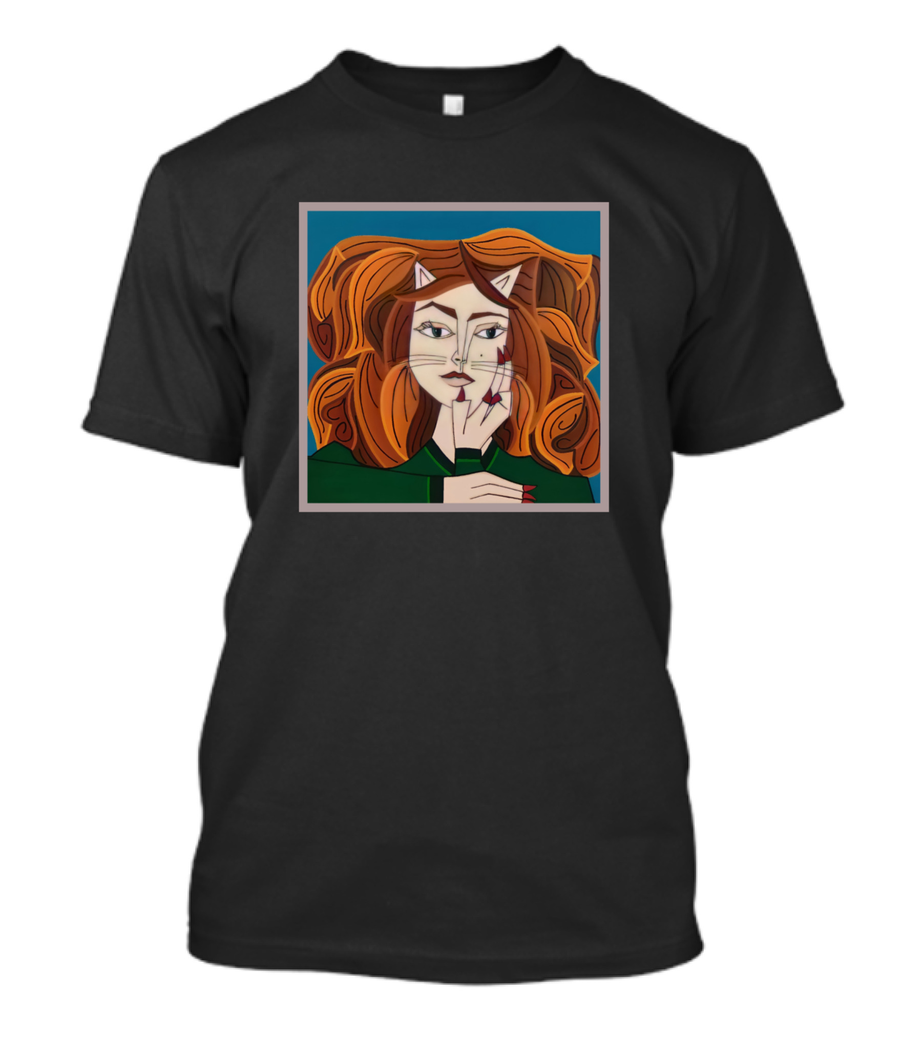 Abstract Cat Lady Be Sadness Geometric T-Shirt
