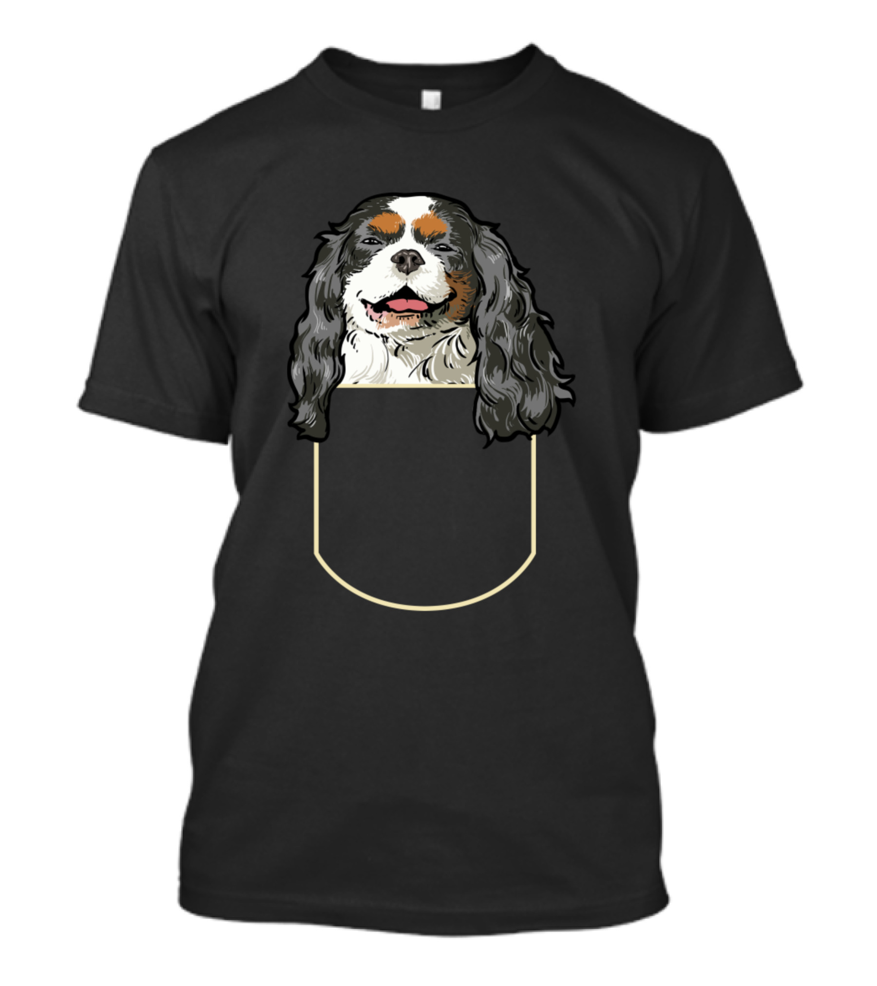 Cavalier King Charles Spaniel Head Over Pocket T-Shirt