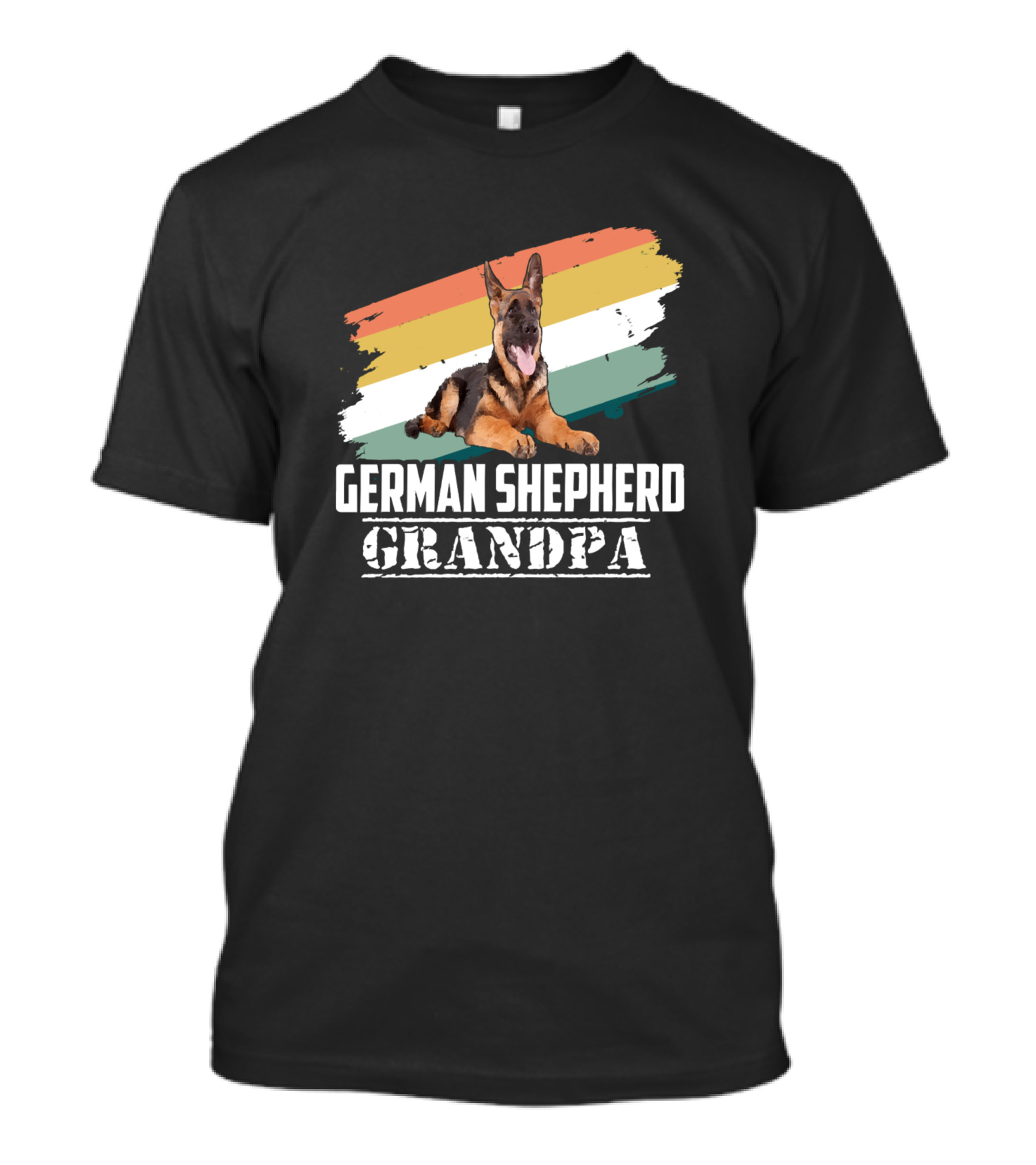 German Shepherd Grandpa Vintage Stripes T-Shirt