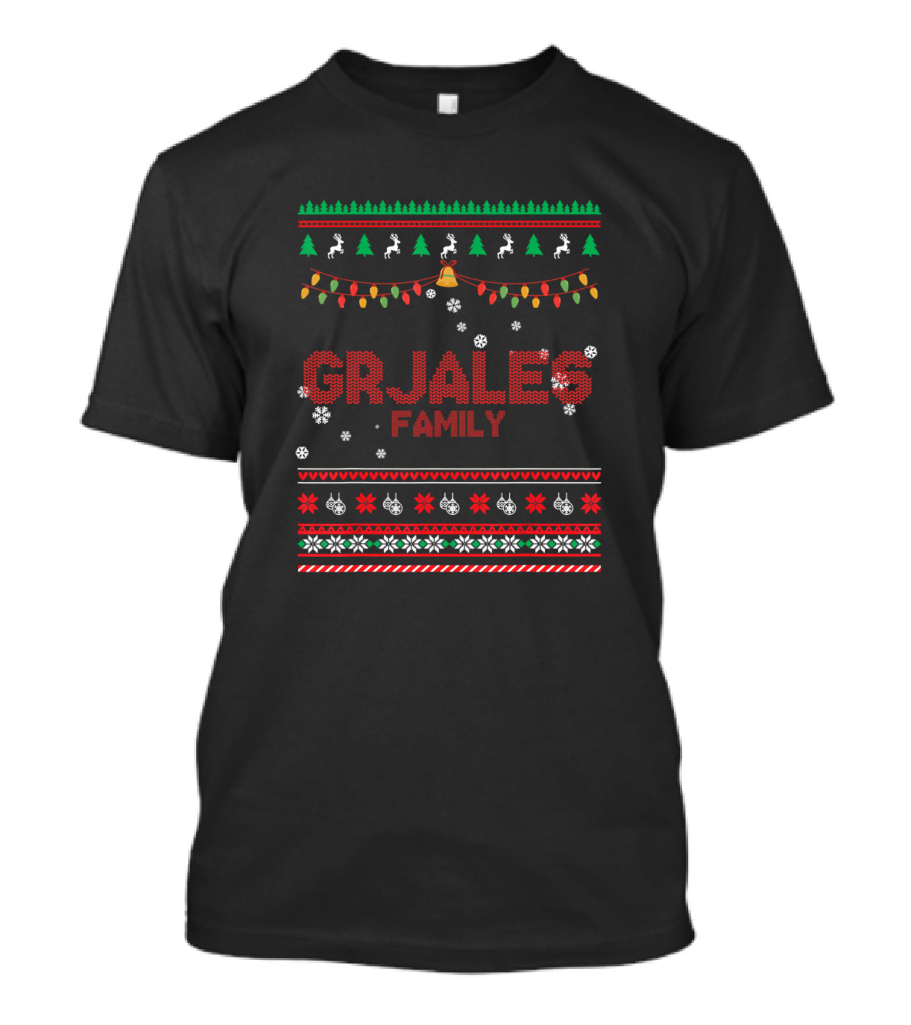 Grjales Family Christmas Sweater Design With Festive Patterns And Merry Xmas Elements T-Shirt