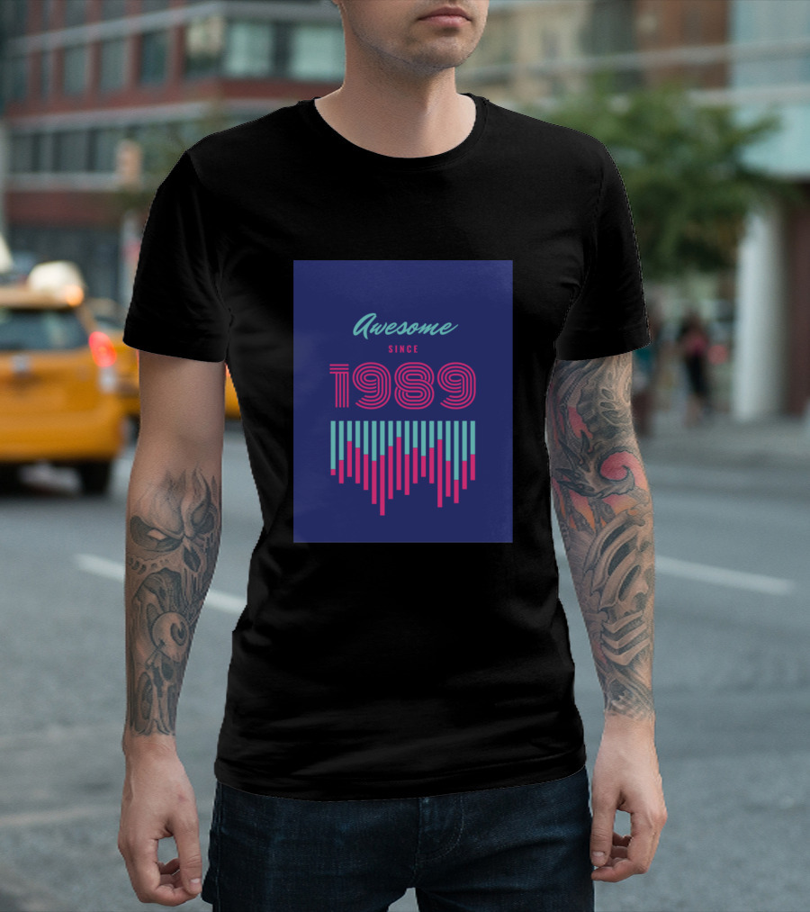 Awesome Since 1989 Retro Neon Vibes T-Shirt