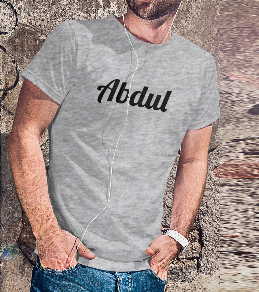Abdul Bold Cursive Minimalist Black T-Shirt