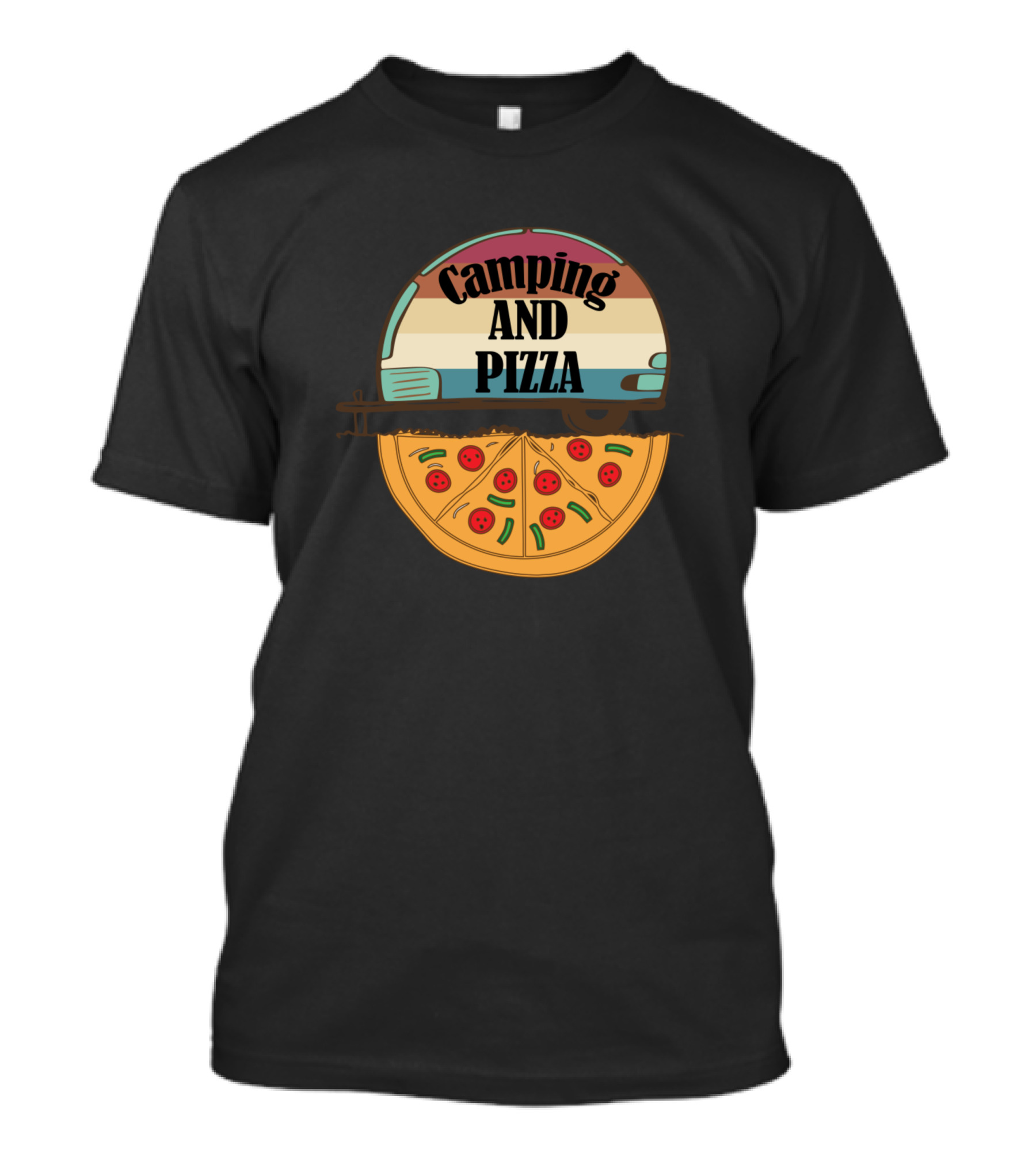 Camping And Pizza Camper RV Slice T-Shirt