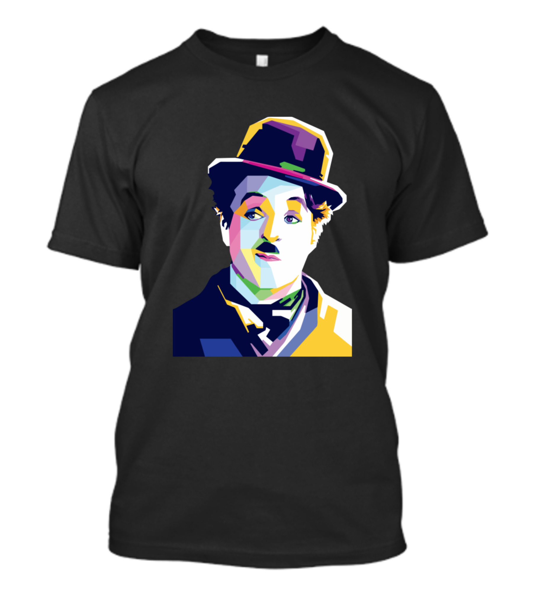 Charlie Chaplin Colorful Geometric Style Pop T-Shirt