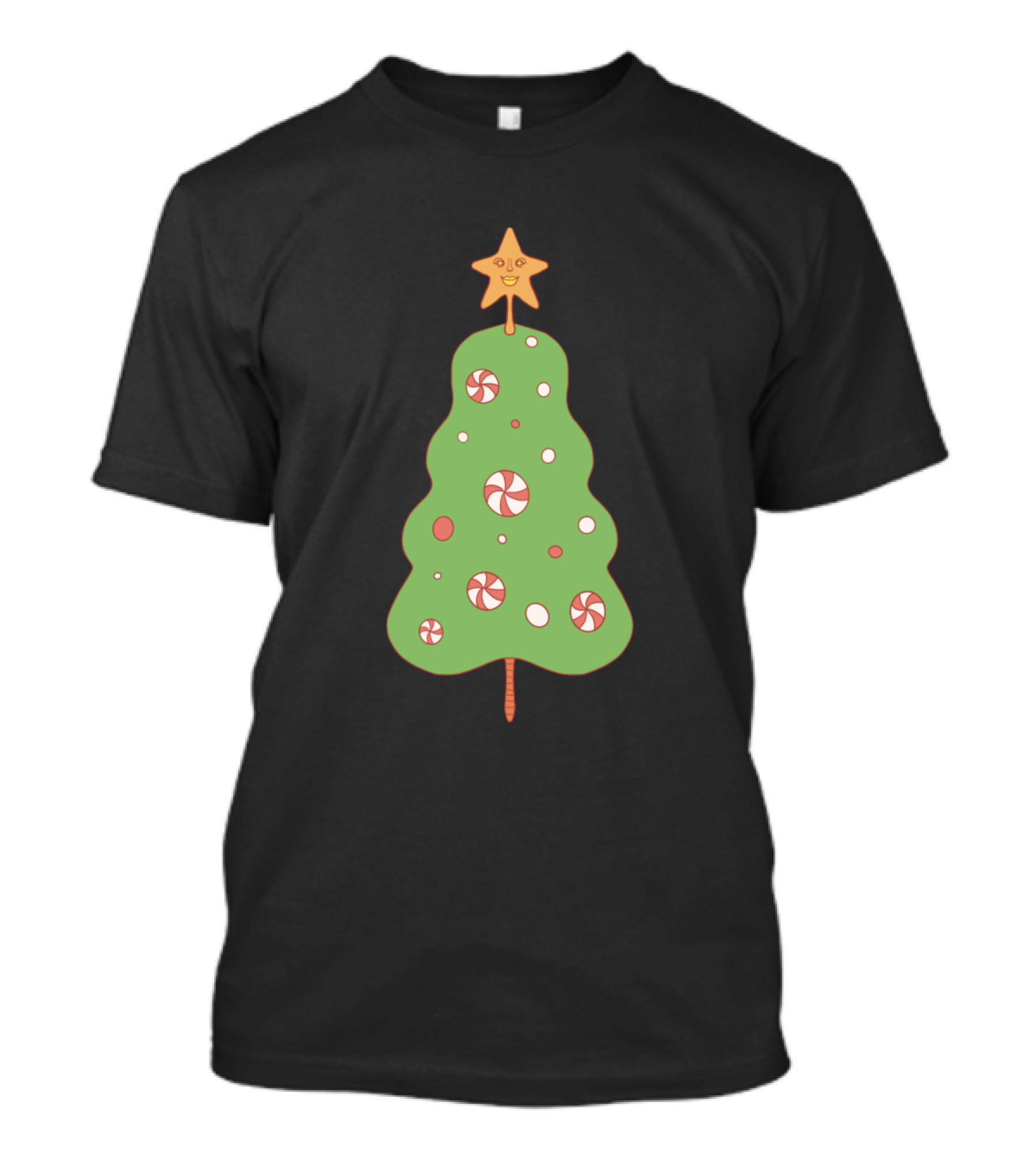 Christmas Peppermint Candy Tree With Star Topper T-Shirt