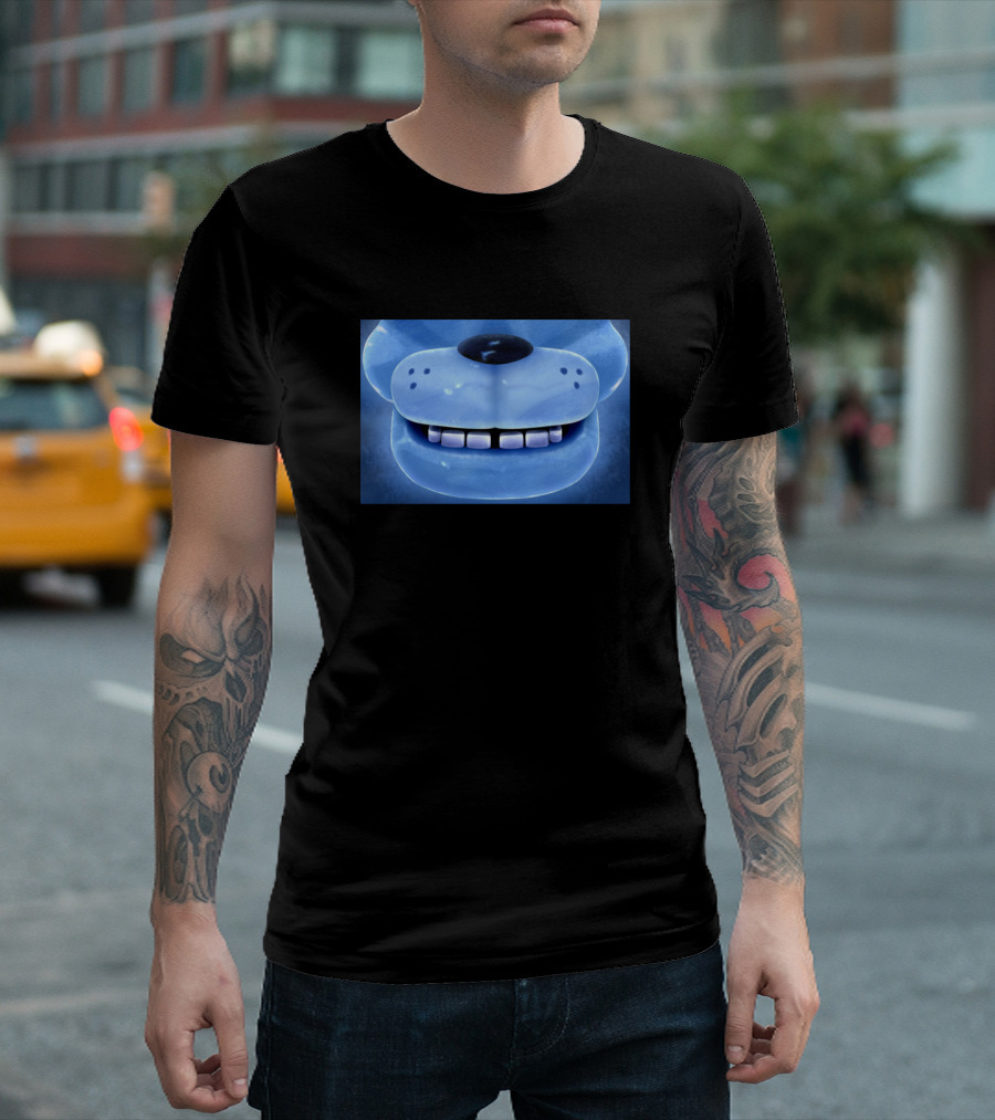 Fnaf Freddy Frostbear Face Mask Blue Bear Teeth Close-Up T-Shirt