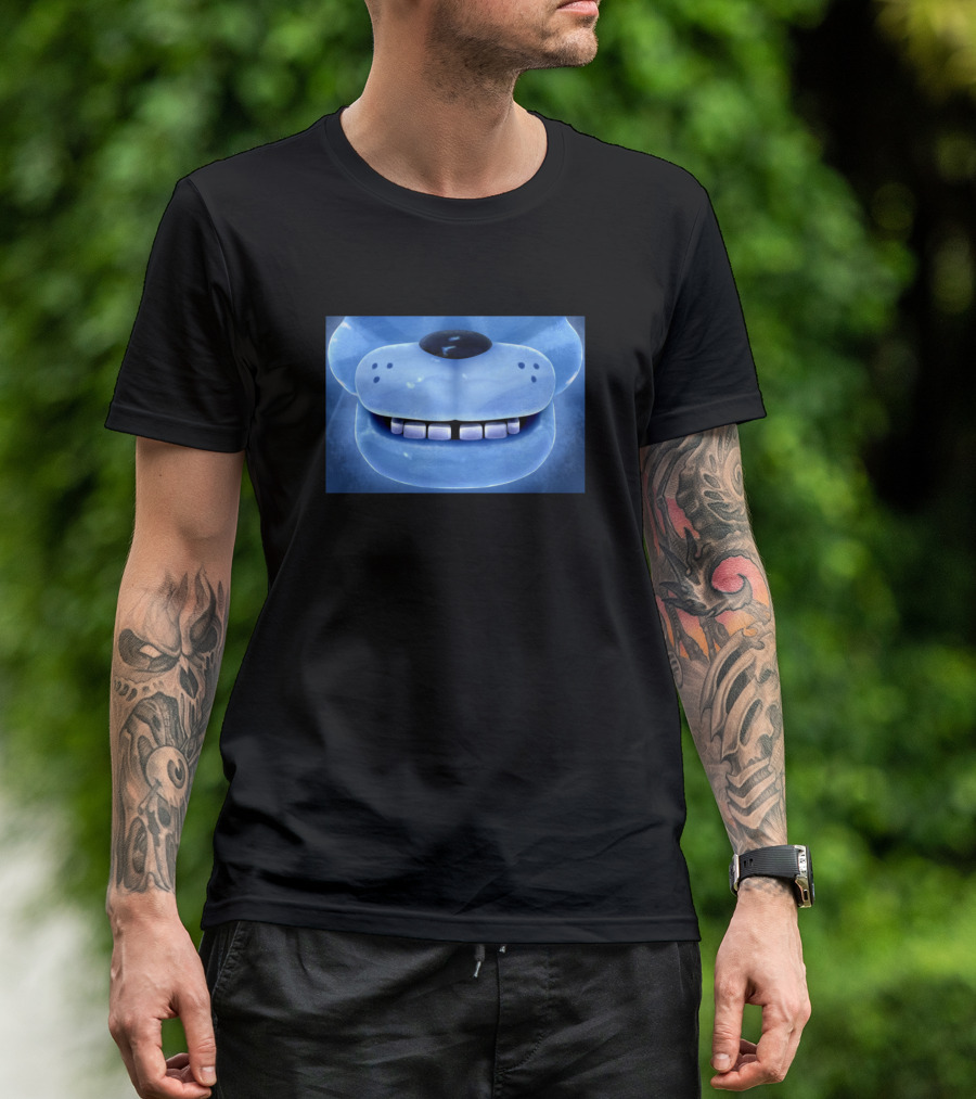 Fnaf Freddy Frostbear Face Mask Blue Bear Teeth Close-Up T-Shirt