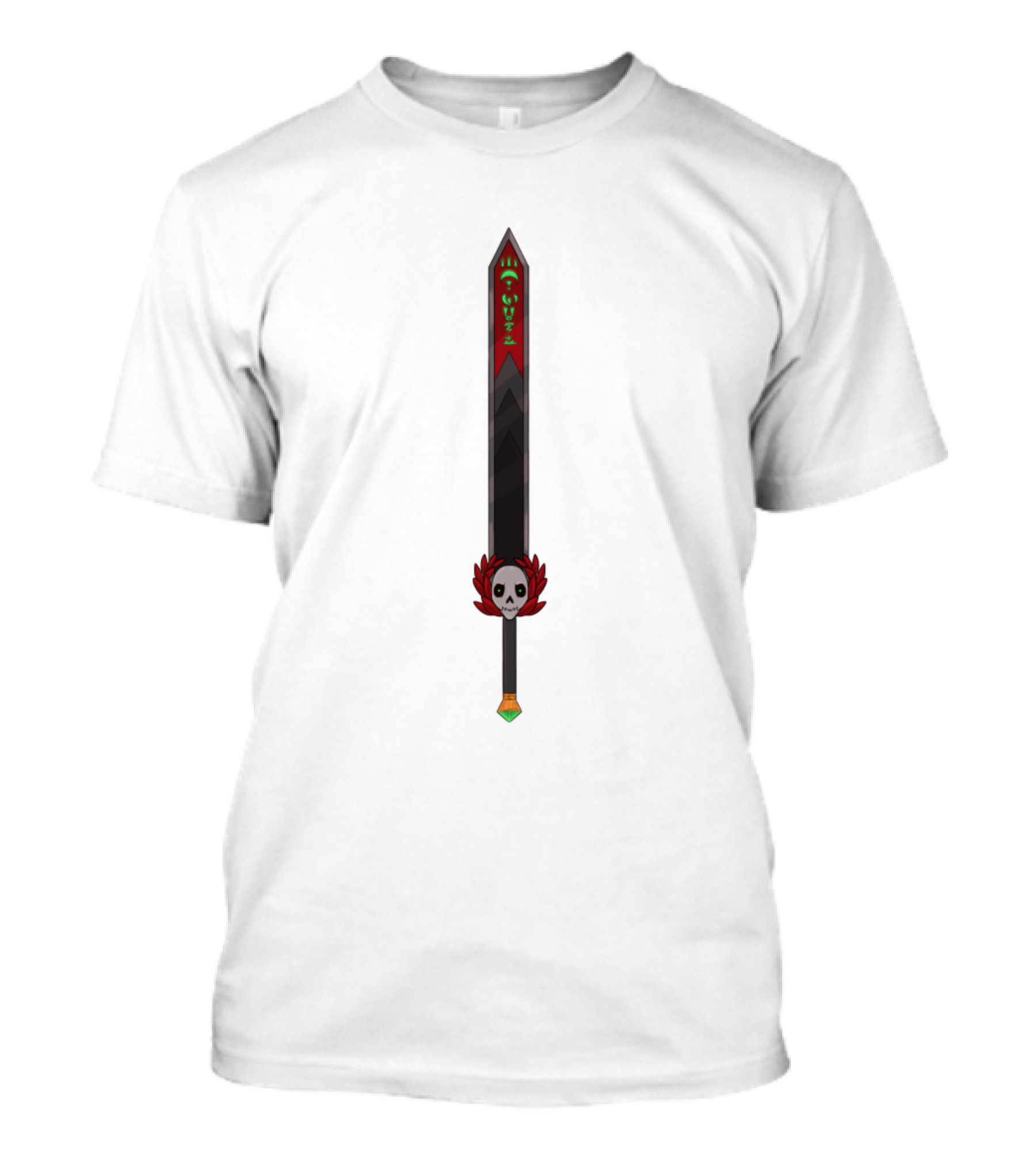 Hades Zagreus Sword Skull Emblem With Red And Green Runes T-Shirt