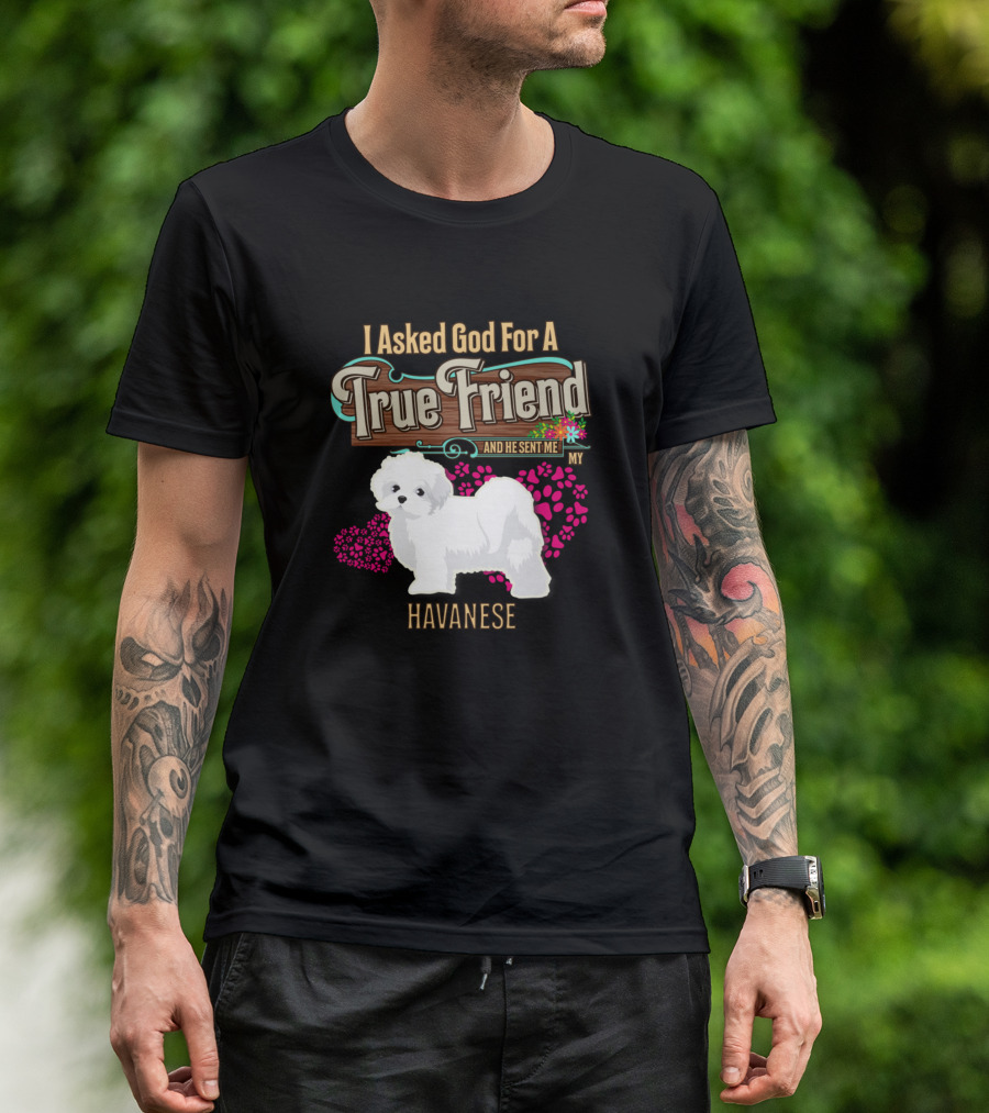 I Asked God For A True Friend And He Sent Me My Havanese T-Shirt