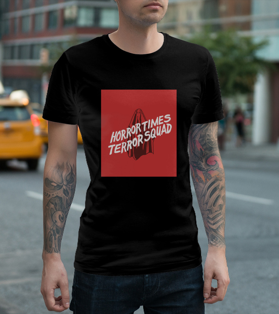 Horror Times Terror Squad Ghost Vintage Horror Movie T-Shirt