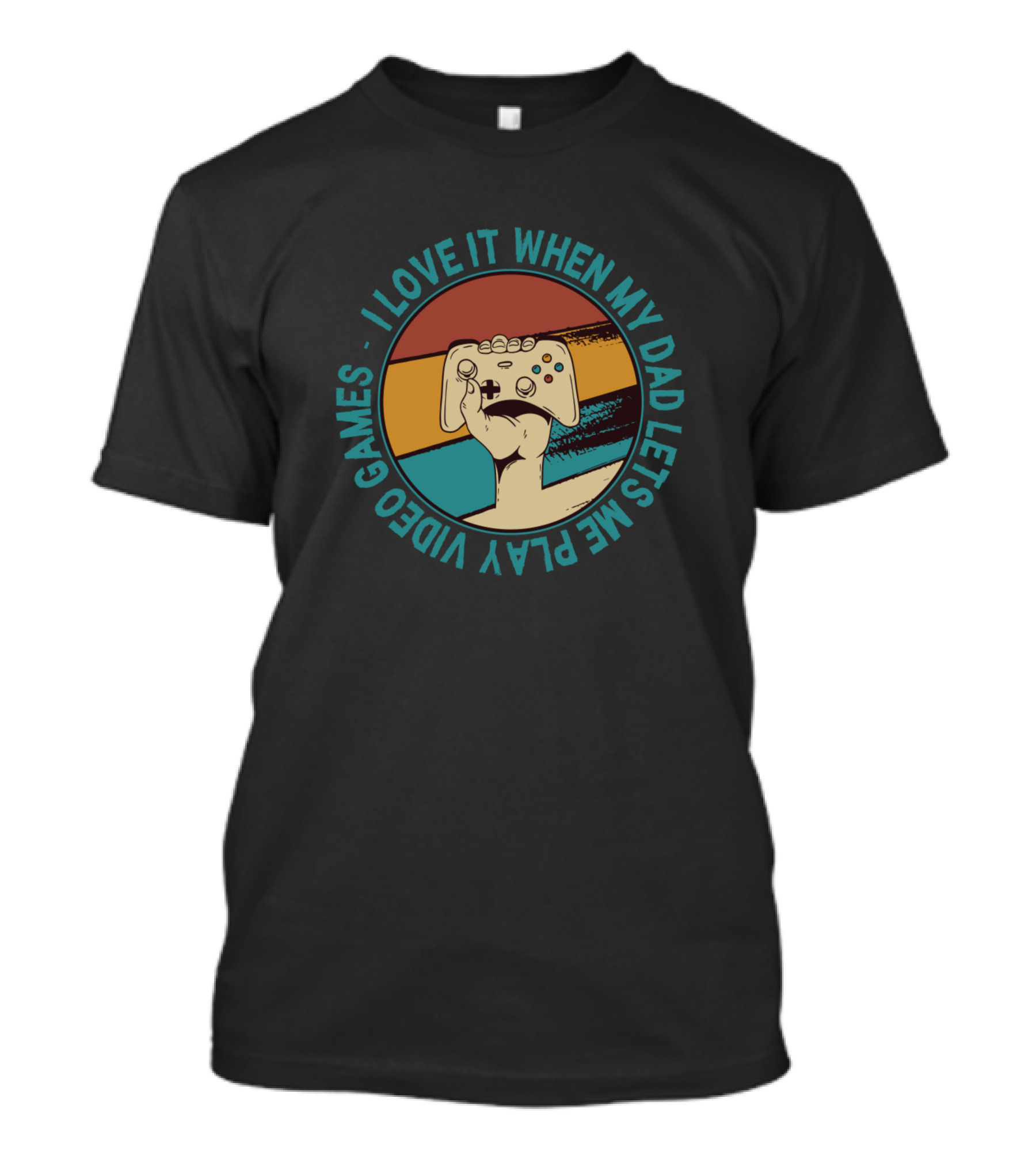 I Love It When My Dad Lets Me Play Video Games Retro Game Controller T-Shirt