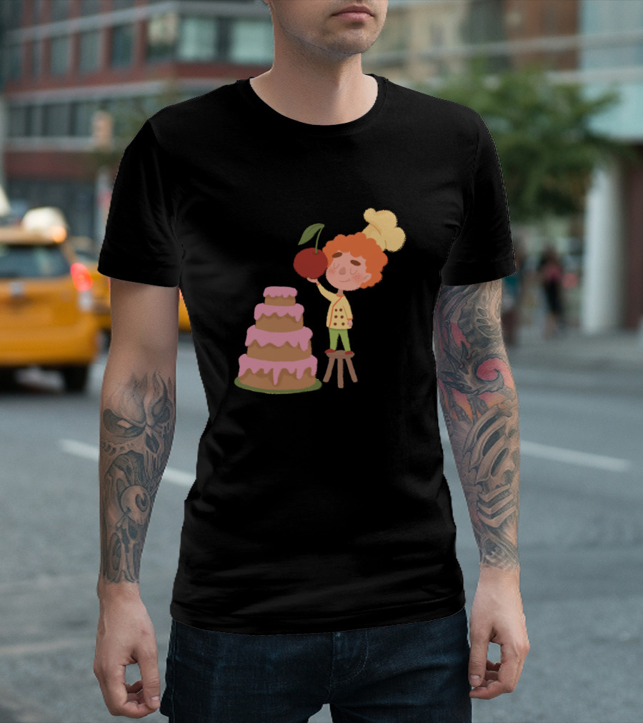 Little Baker with Cherry Topped Cake T-Shirt