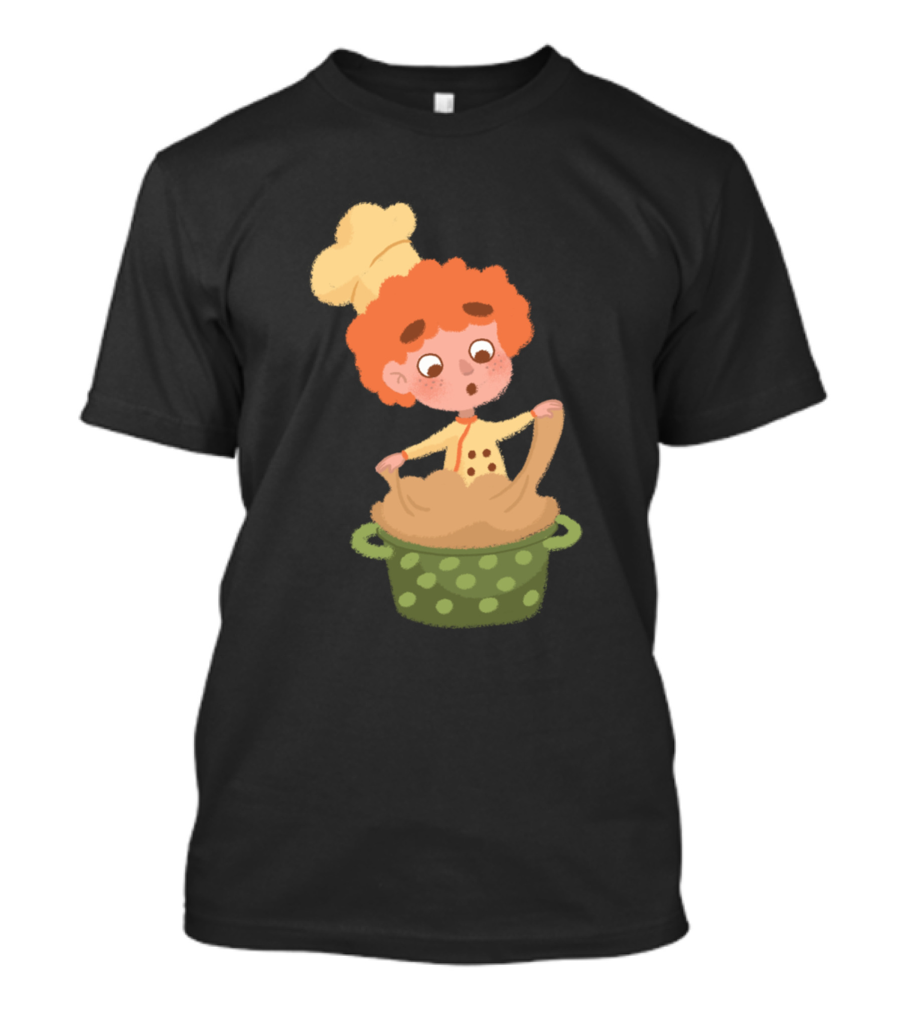 Little Baker With Dough In Polka Dot Pot T-Shirt
