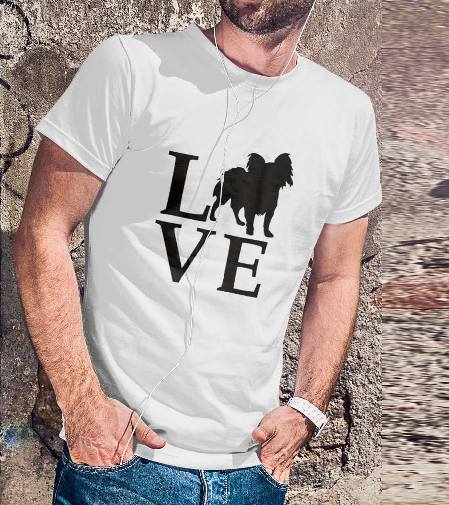 LOVE Papillon Dog T-Shirt