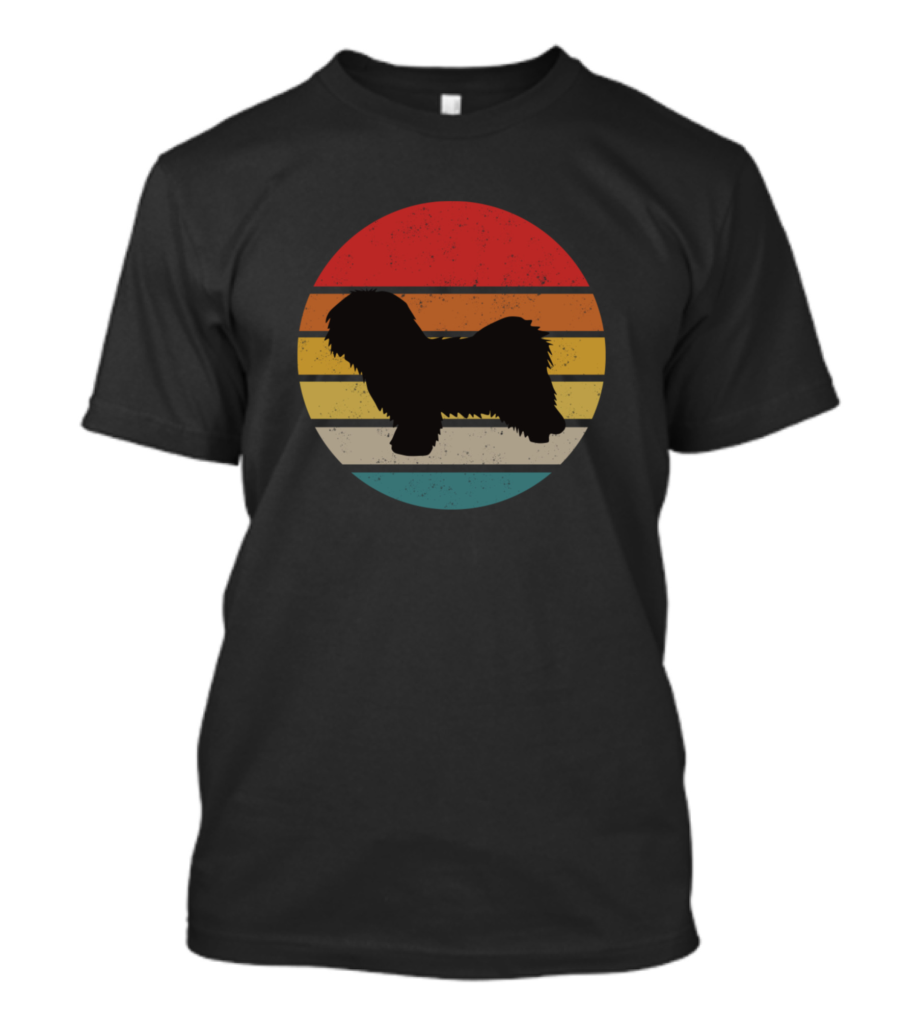 Vintage Havanese Retro Silhouette Stripes T-Shirt