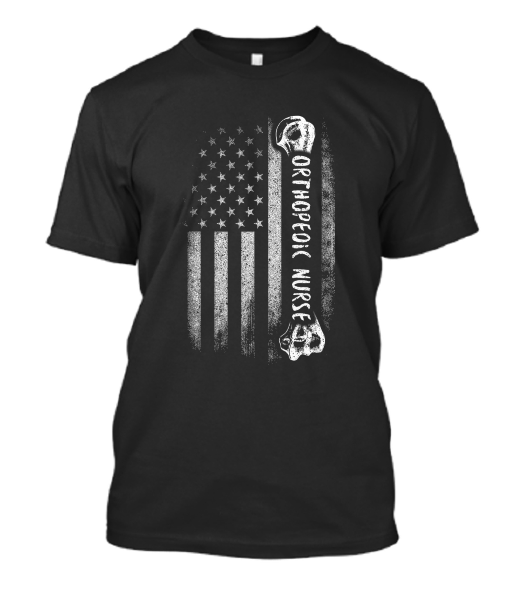Orthopedic Nurse USA Flag Bone Design RN Ortho Nursing T-Shirt