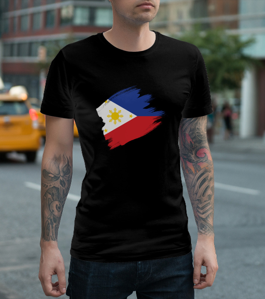 Philippines Flag Filipino Filipina Pinoy Pinay Brushstroke T-Shirt