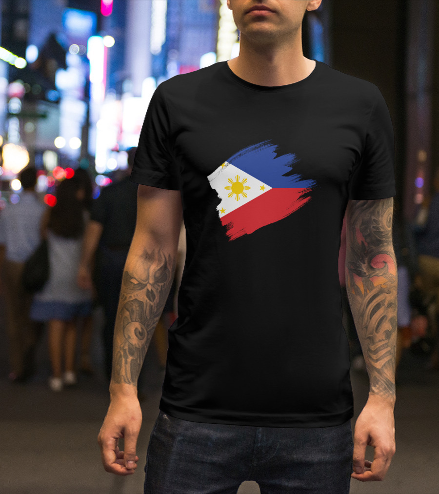 Philippines Flag Filipino Filipina Pinoy Pinay Brushstroke T-Shirt
