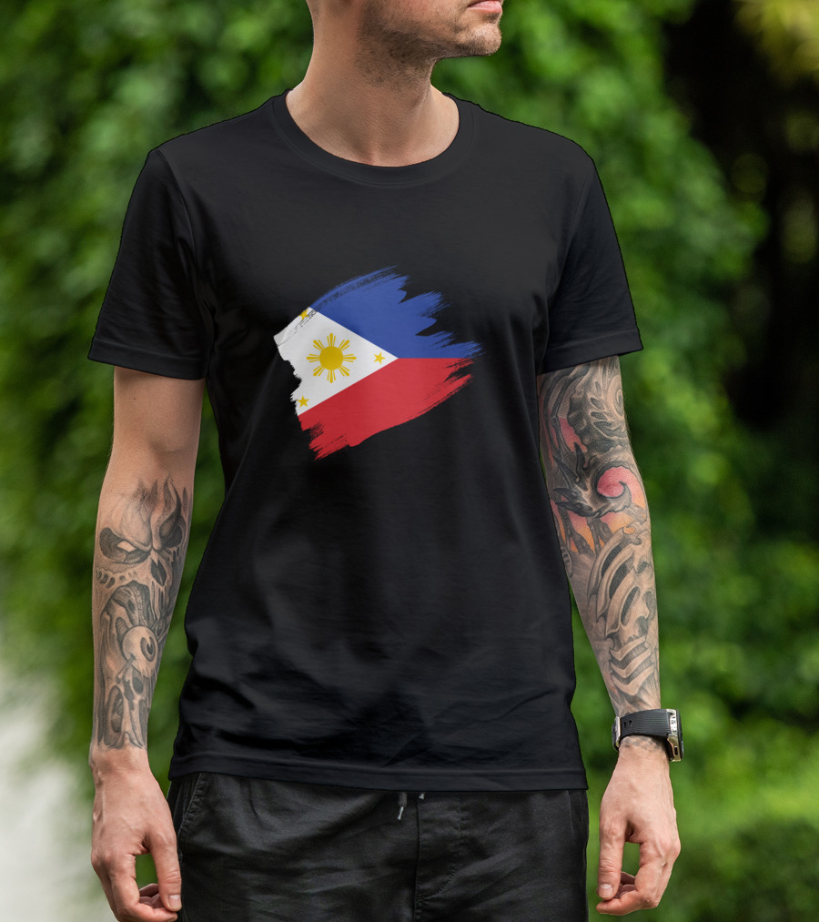 Philippines Flag Filipino Filipina Pinoy Pinay Brushstroke T-Shirt