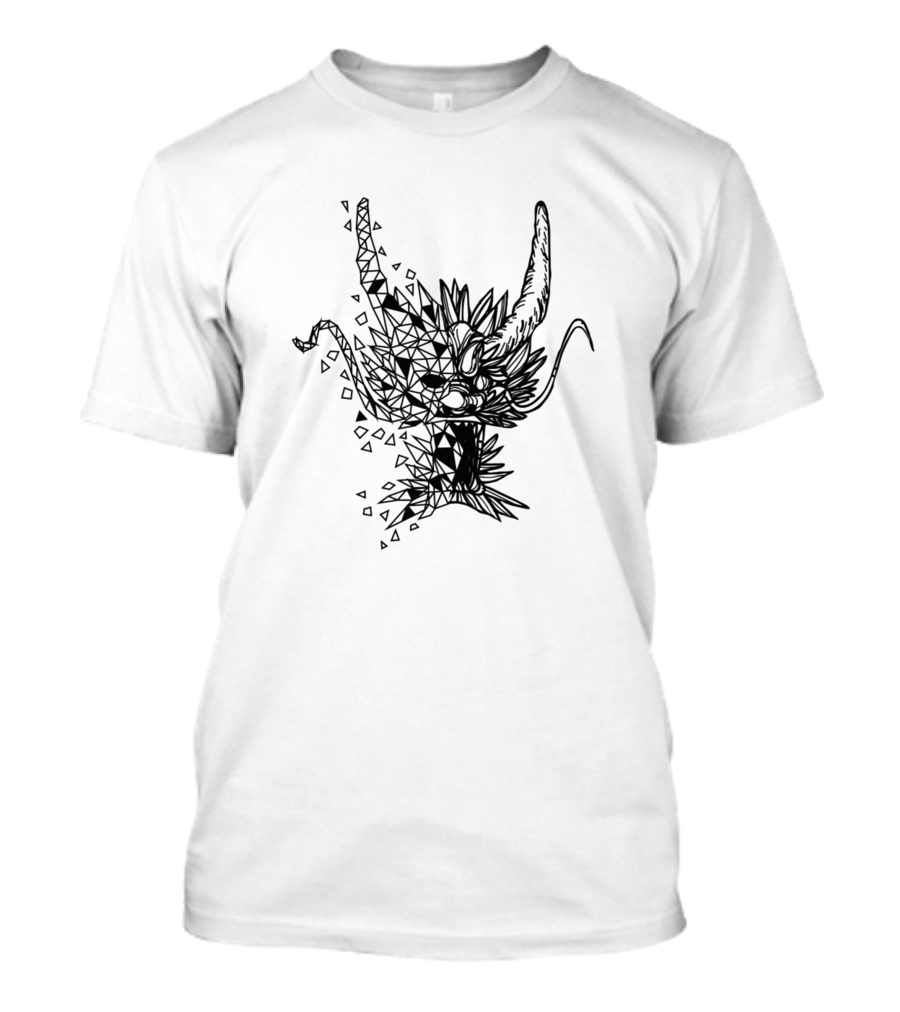 Polygonal Geometric Dragon Head T-Shirt